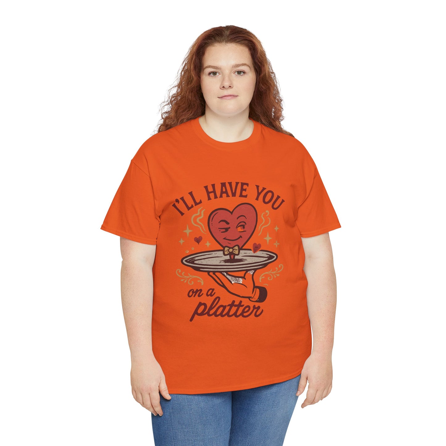 Valentine Heart on a Platter T-Shirt — I'll Have You on a Platter Cute Romantic Tee
