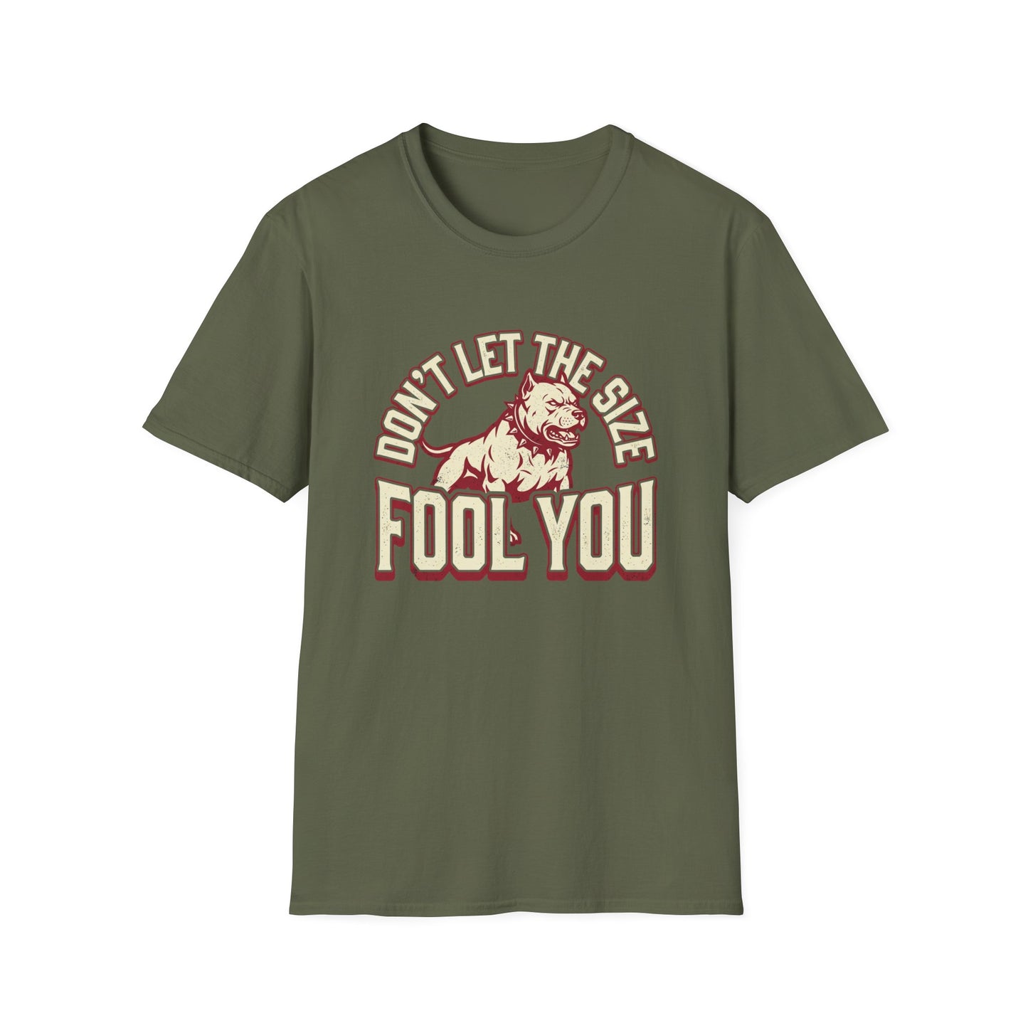 "Don’t Let The Size Fool You" Vintage Dog Tee-Pitbull Graphic T-Shirt