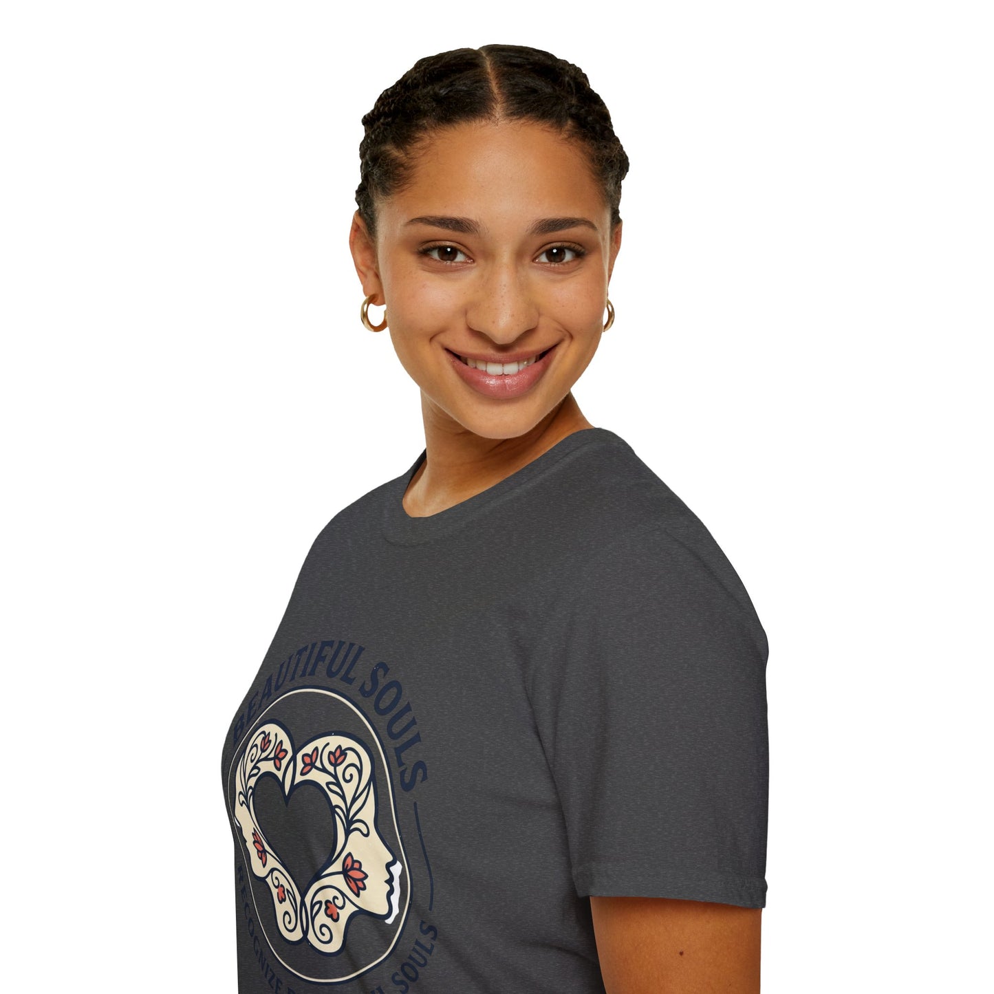 Beautiful Souls Graphic T-Shirt — "Beautiful Souls" Heart Floral Tee
