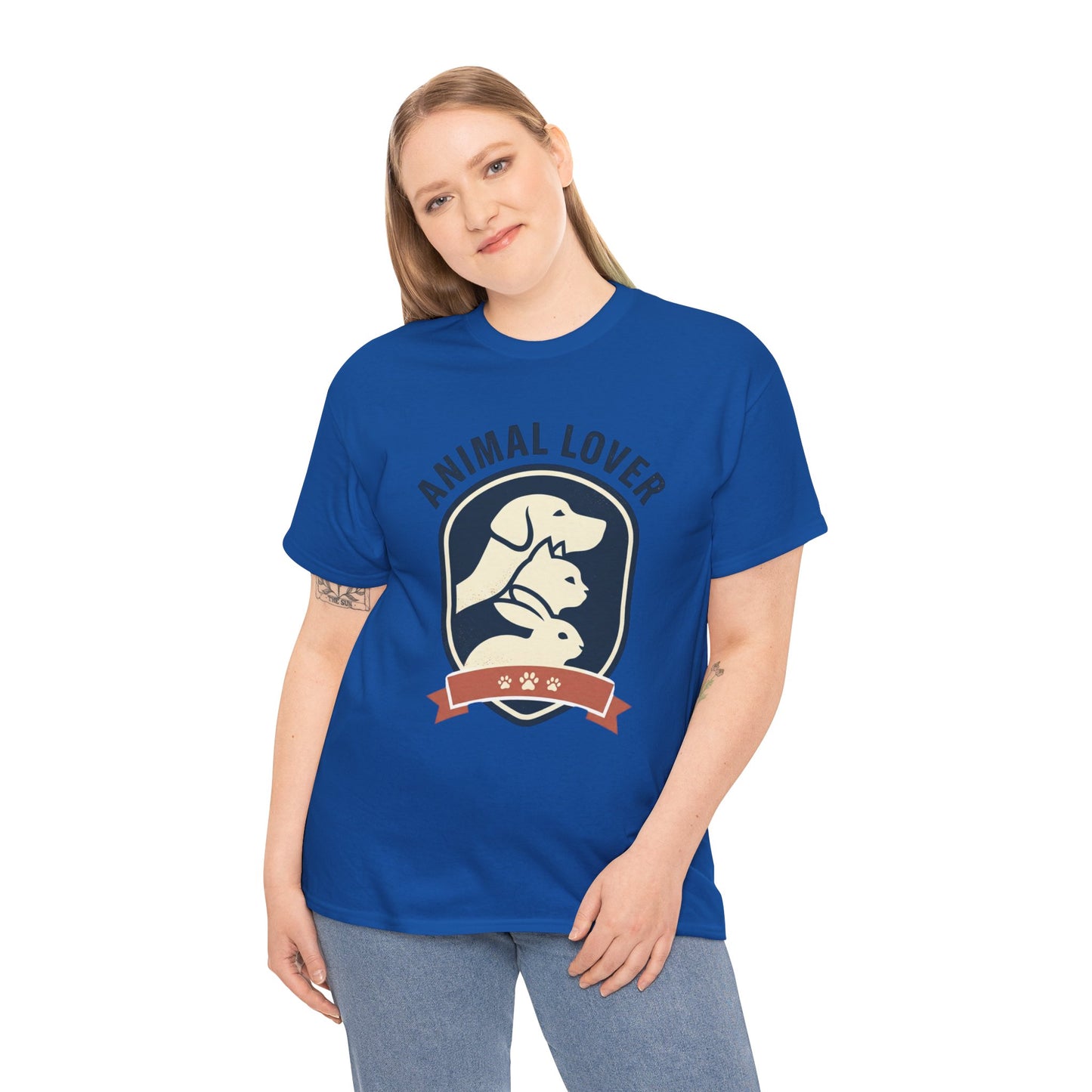 Animal Lover T-Shirt — Retro Pet Badge Tee (Dogs & Cats)