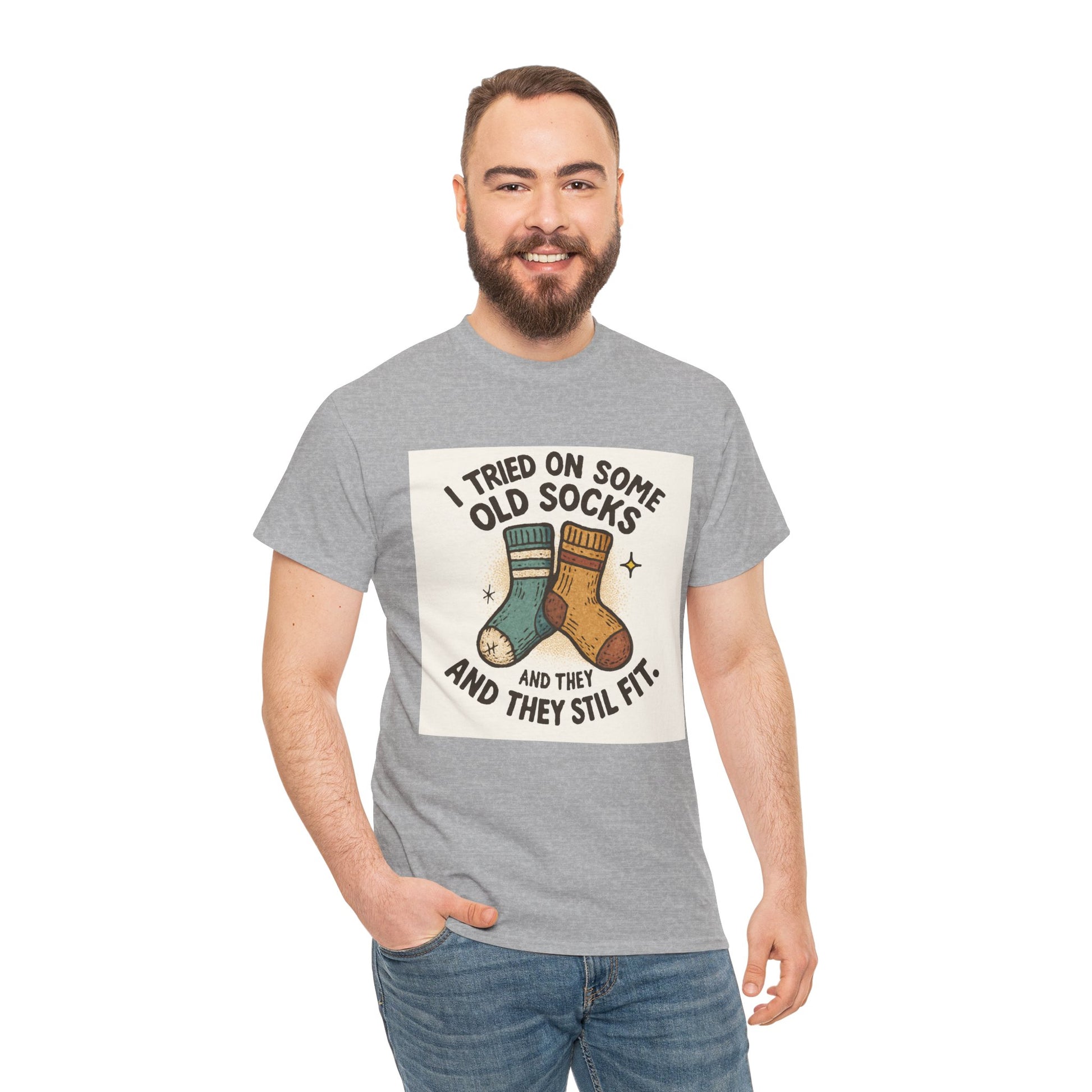 Funny Socks T-Shirt – “I Tried On Some Old Socks and They Still Fit” Graphic Tee Printify