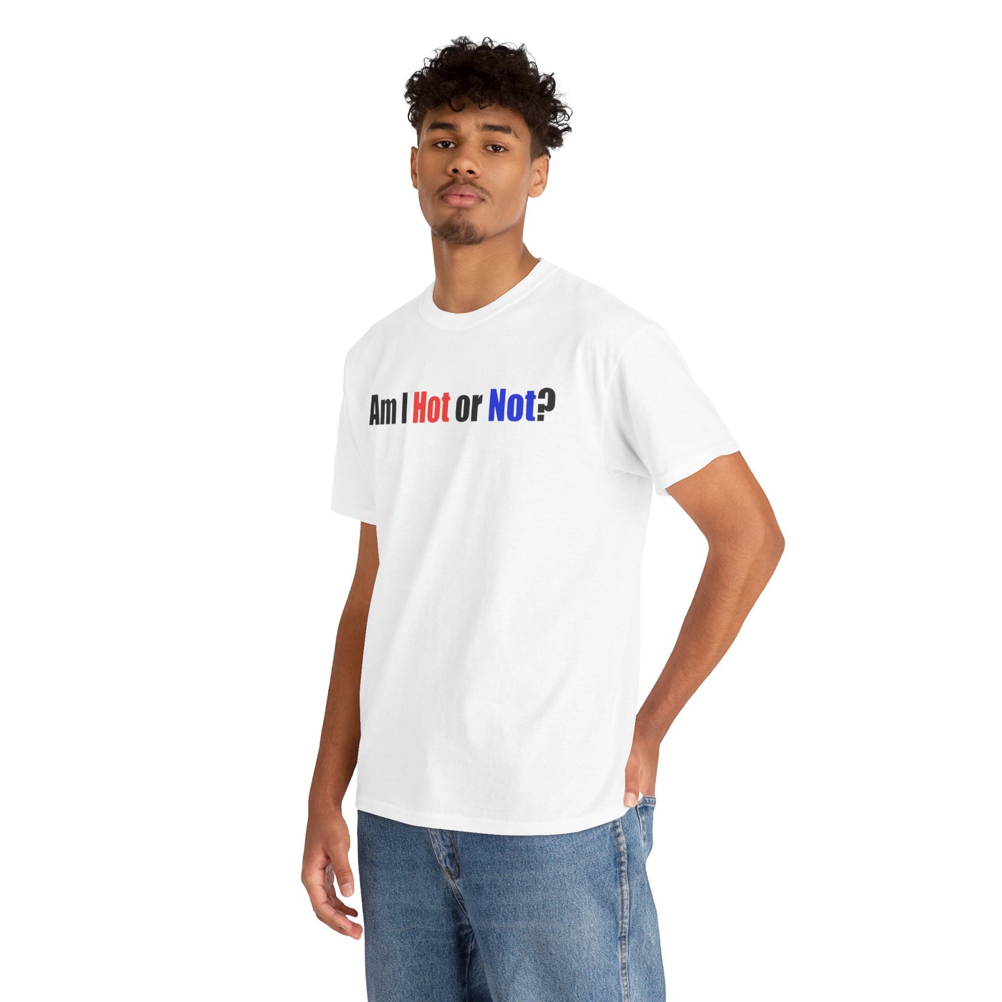 Unisex Cotton Tee - Am I Hot or Not?  Funny Graphic T-Shirt for Casual Style
