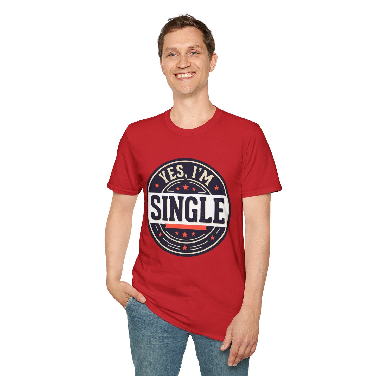 "Yes, I’m Single" Graphic Tee - Single Badge T-Shirt