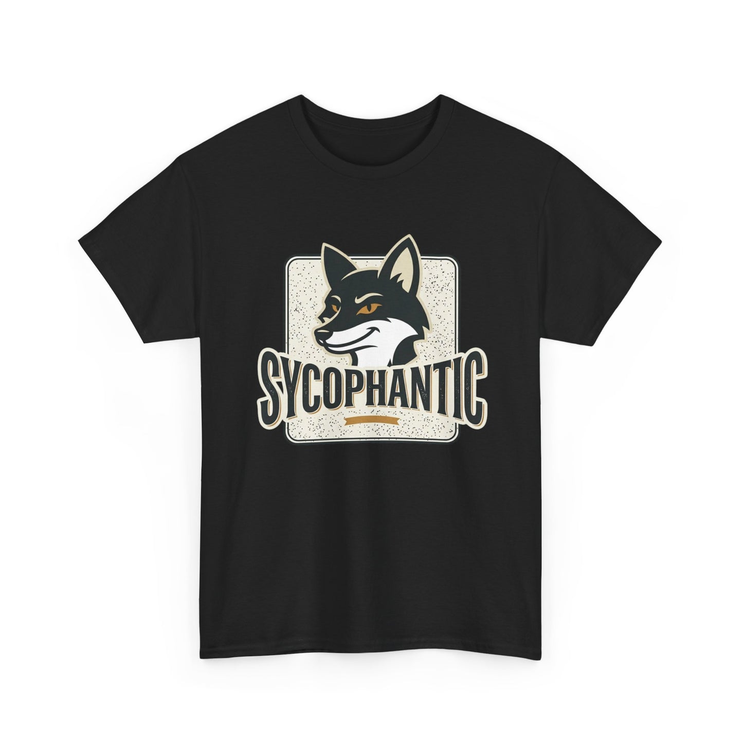Sycophantic Fox Graphic Tee — Retro Animal Logo T-Shirt