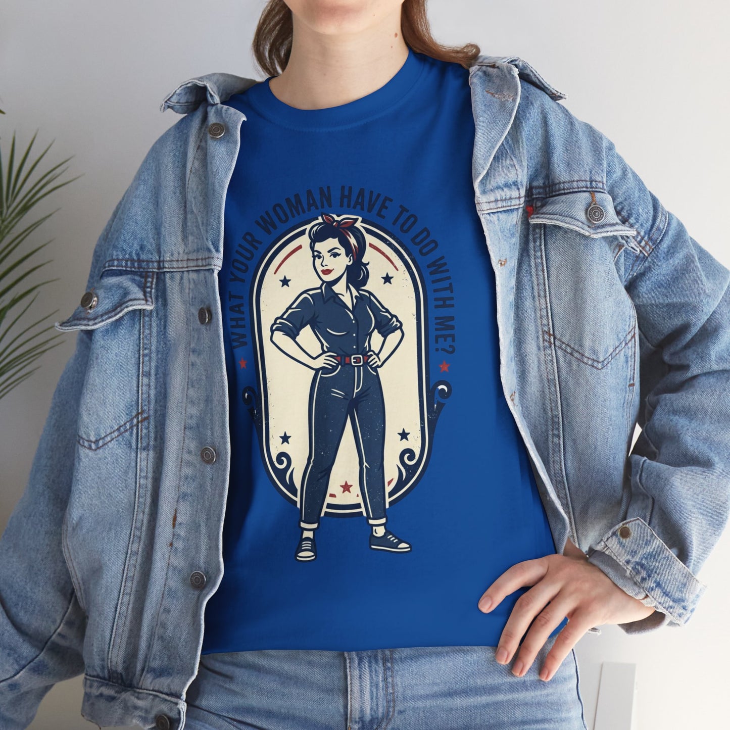 'What Your Woman Have To Do With Me?' Retro Pin-Up Graphic Tee