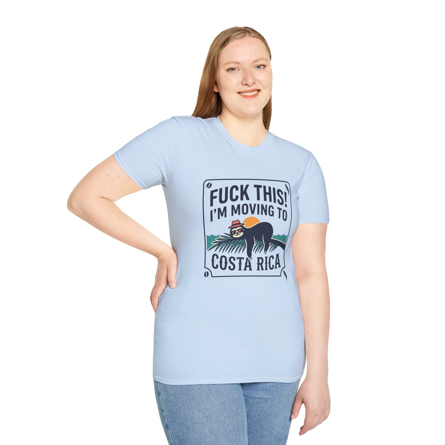 I'm Moving to Costa Rica T-Shirt — Funny Sloth 'Fuck This!' Vacation Tee