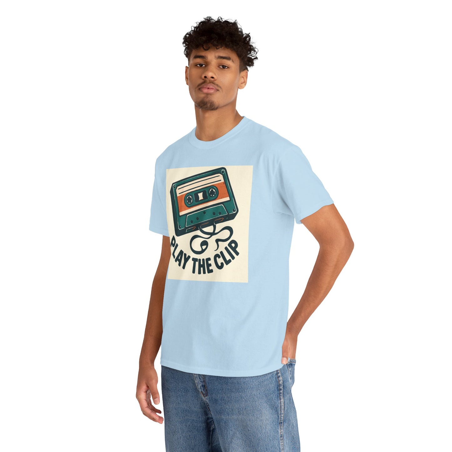 Cassette Tape 'Play the Clip' T-Shirt — Retro Music Tee Printify
