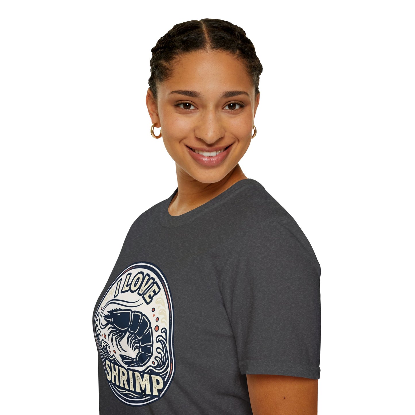 I Love Shrimp T-Shirt — Retro Seafood Crew Tee