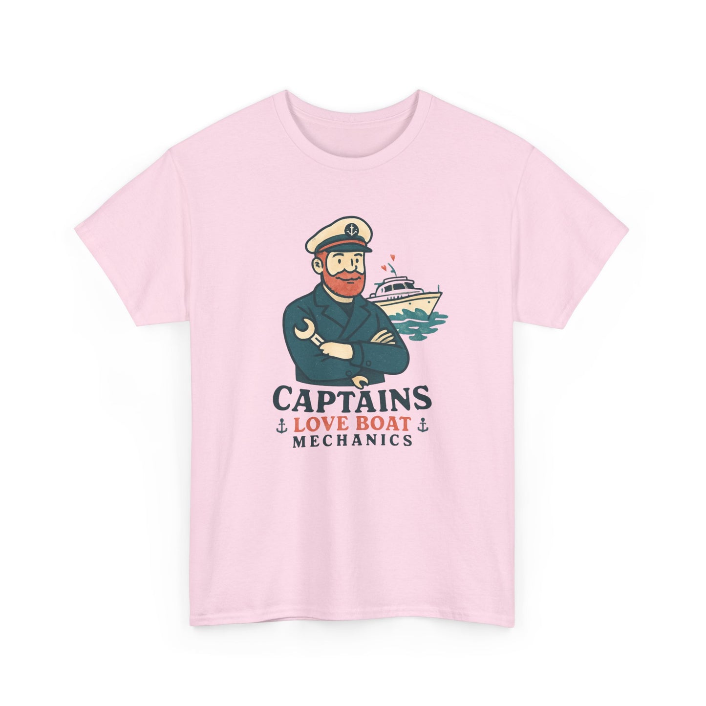 Captain Mechanics T‑Shirt — "Captains Love Boat Mechanics" Nautical Crew Tee