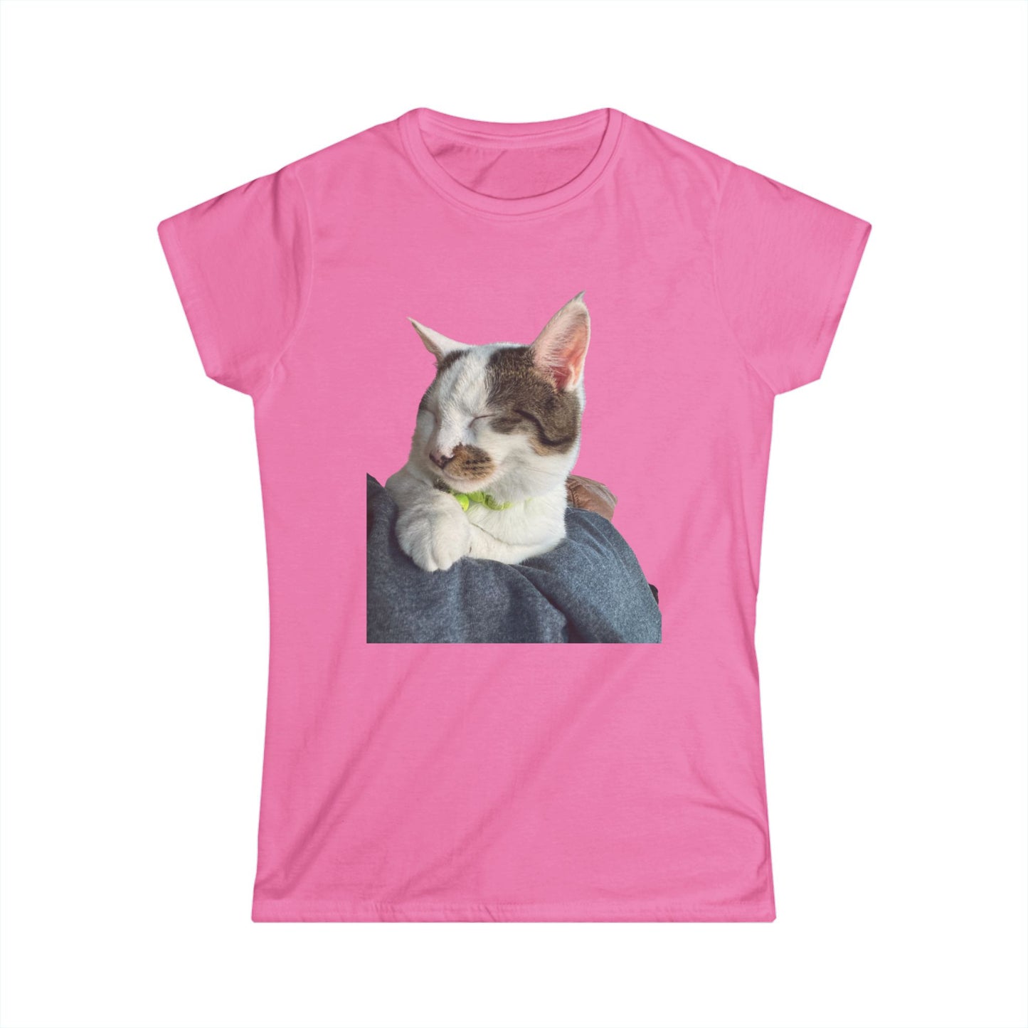 Cat Cuddle Tee — Cute Sleeping Kitten Graphic Women's T‑Shirt