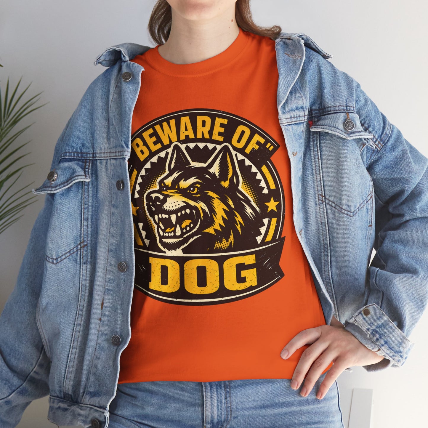 Beware of Dog T-Shirt — Retro Aggressive Dog Warning Graphic Tee Printify
