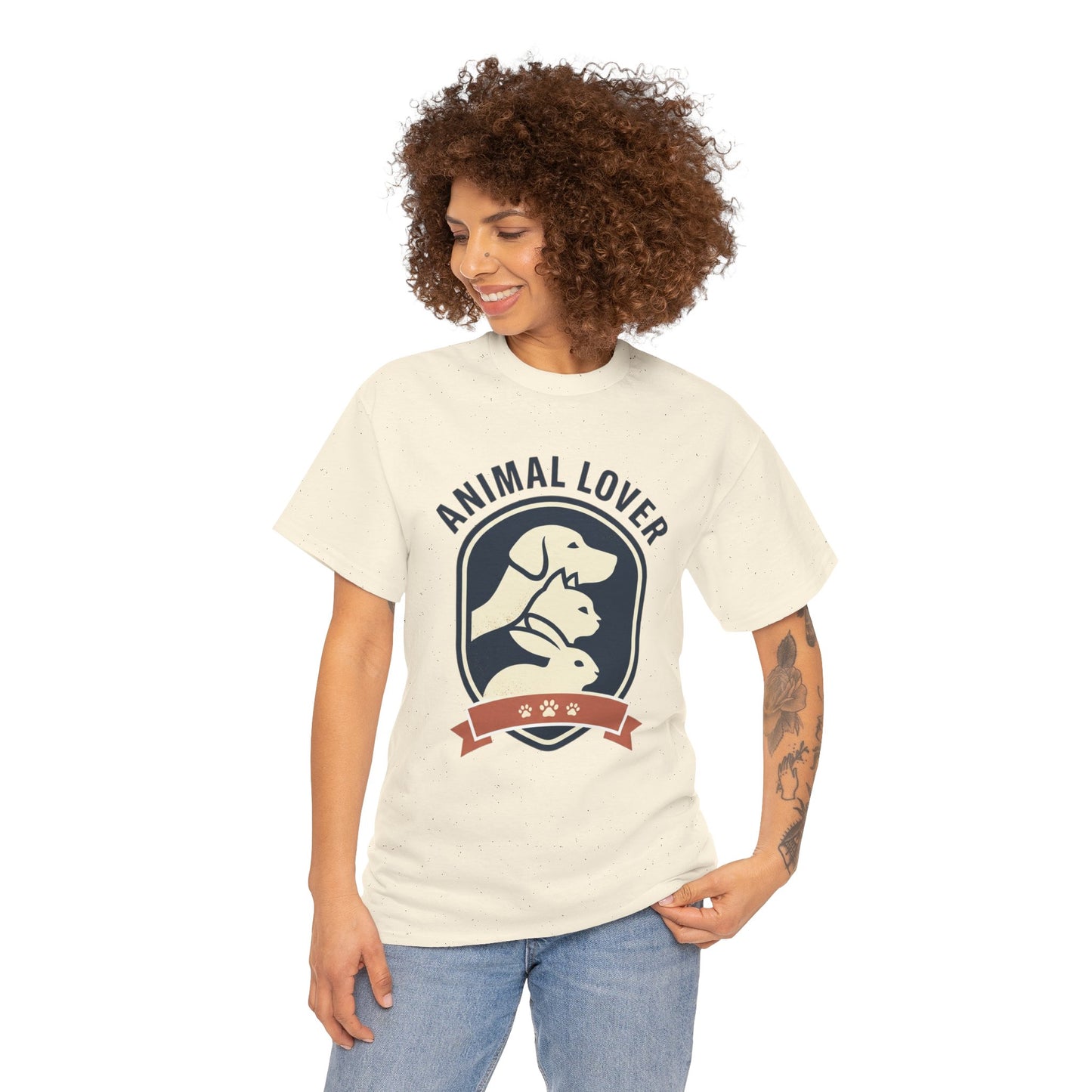 Animal Lover T-Shirt — Retro Pet Badge Tee (Dogs & Cats)