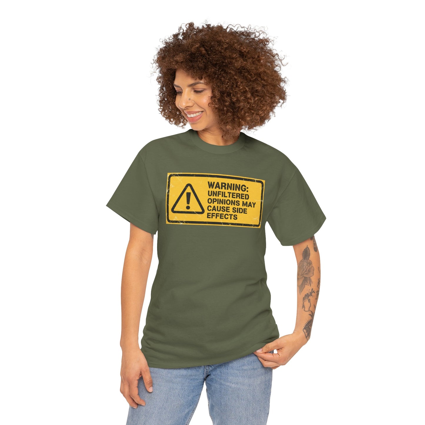 T-Shirt — "Warning: Unfiltered Opinions May Cause Side Effects" Graphic Tee