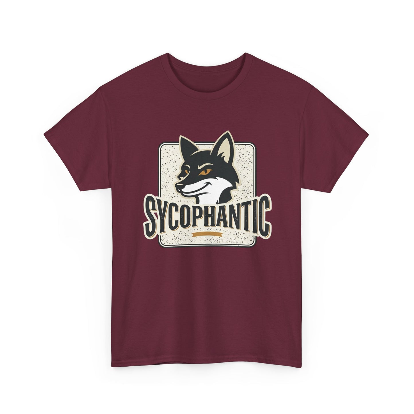 Sycophantic Fox Graphic Tee — Retro Animal Logo T-Shirt