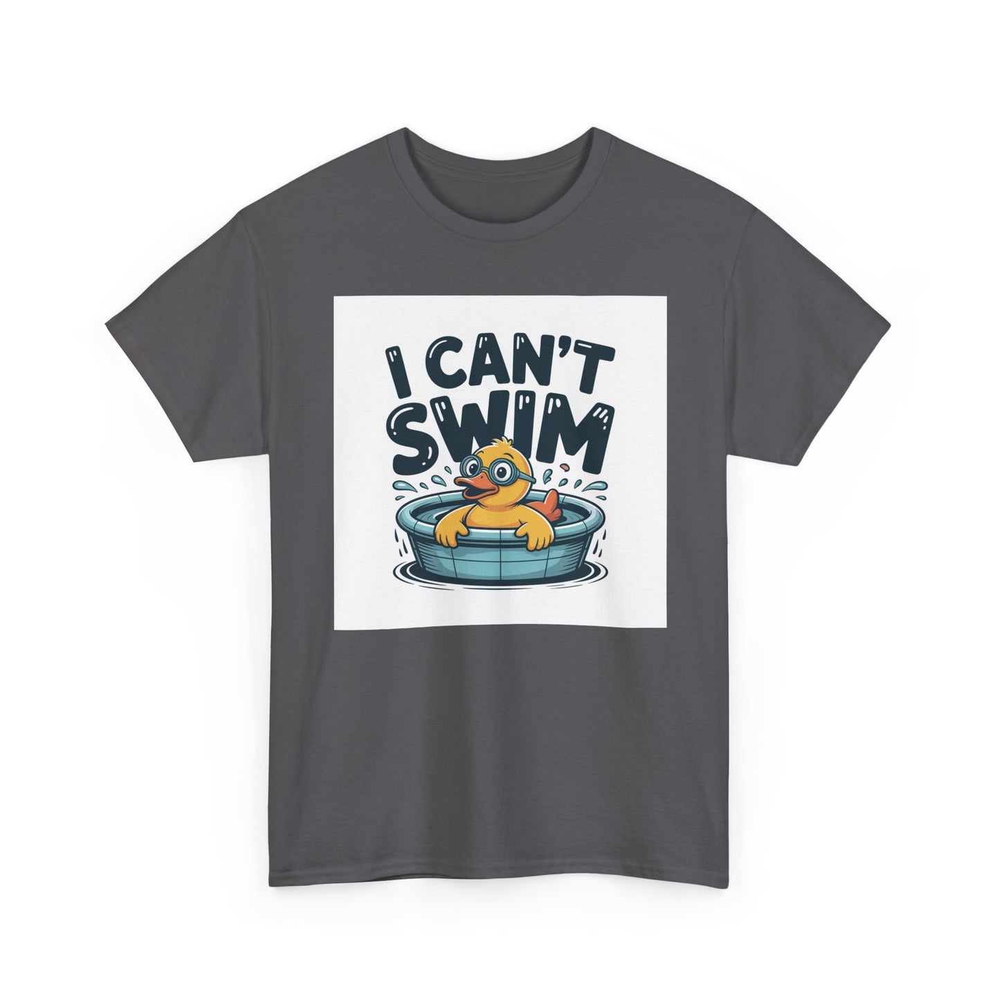 I Can't Swim Duck T-Shirt — Cute Funny Pool Float Graphic Tee