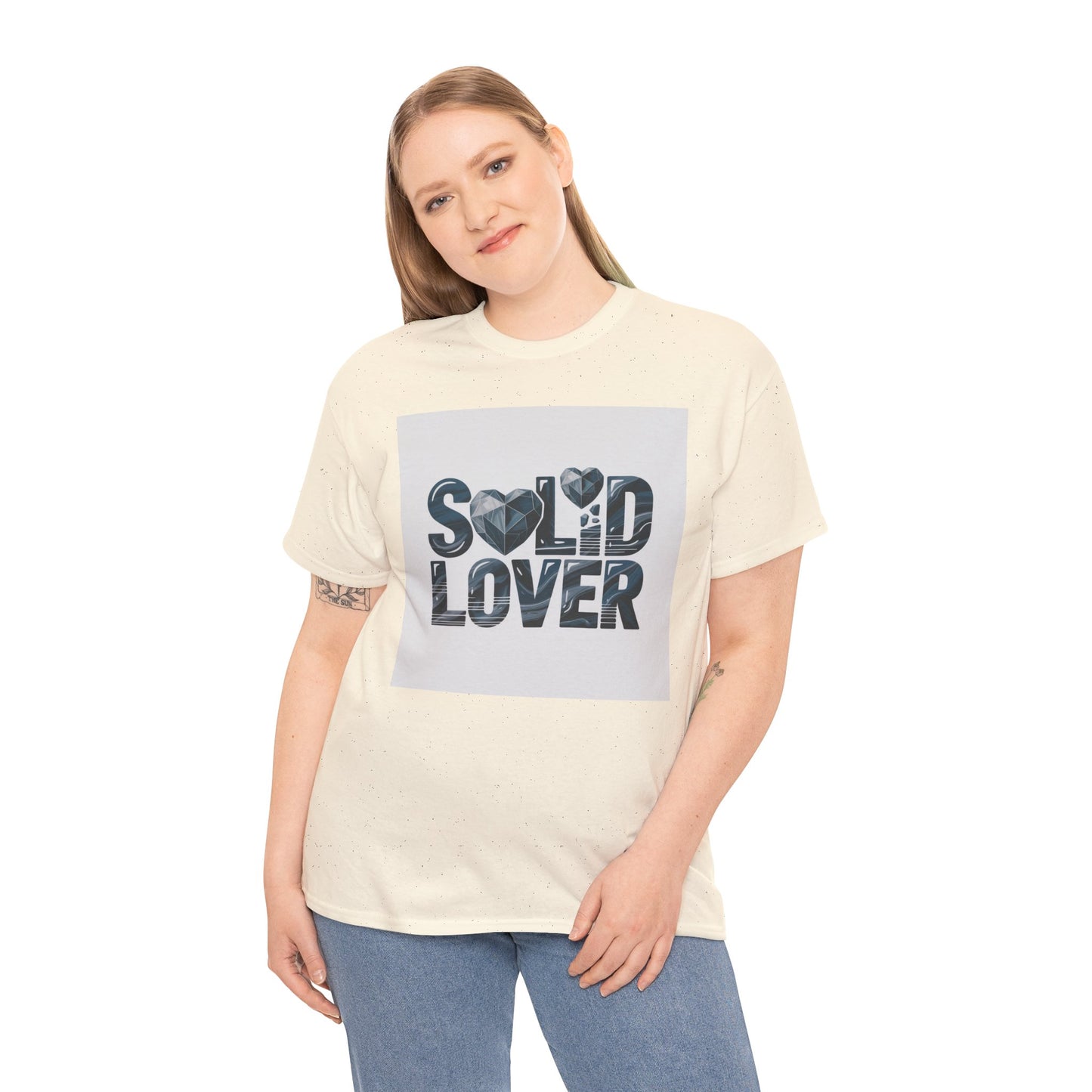 Solid Lover T‑Shirt — Bold Heart Typography Tee for Couples & Romance