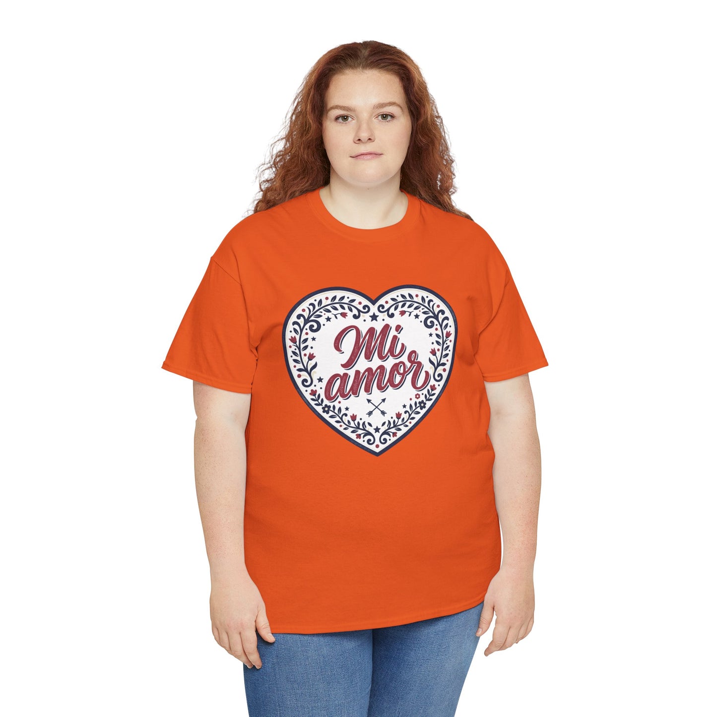 Mi Amor Heart T-Shirt — Romantic Floral Graphic Tee for Valentine’s Day