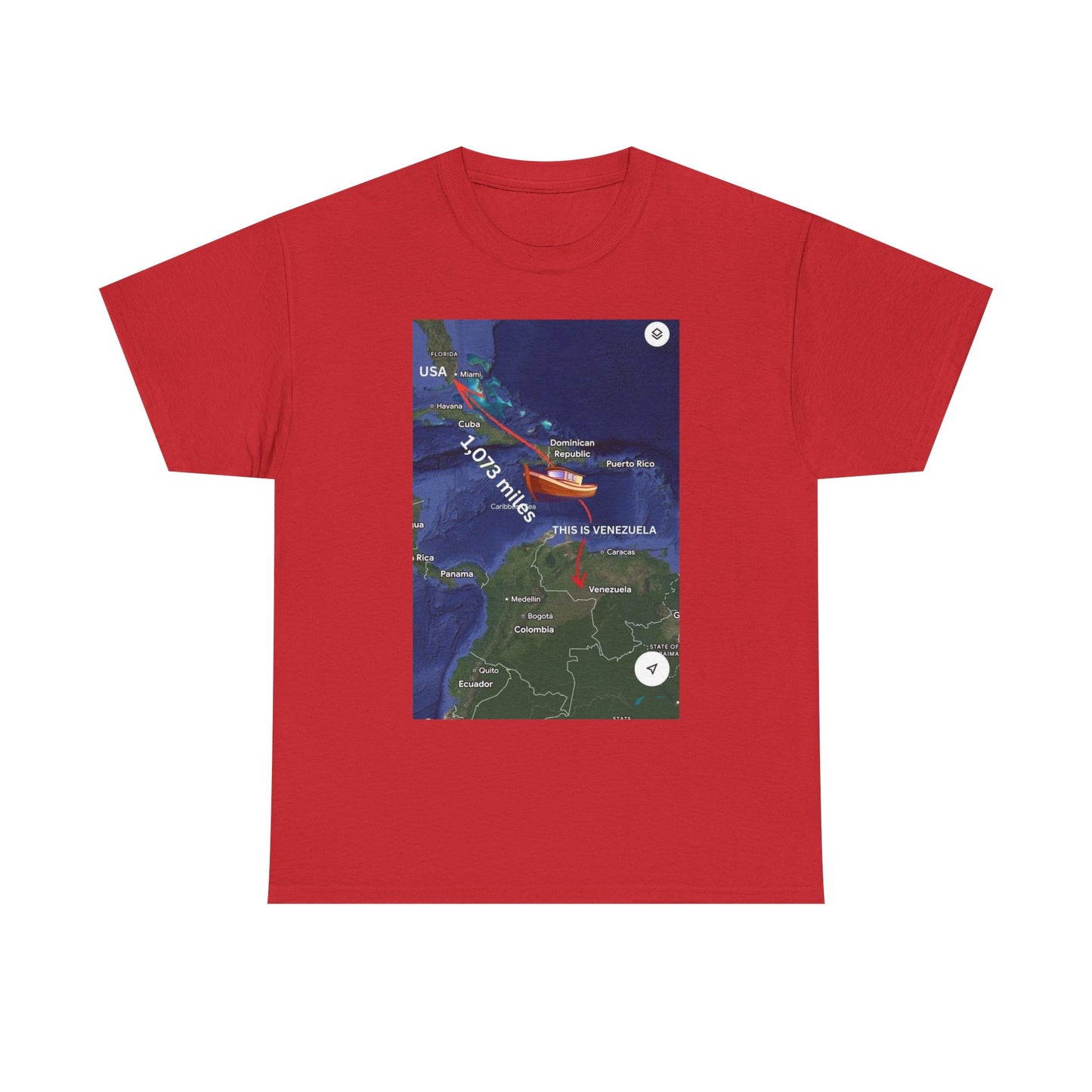 Weather Radar Tee — Tropical Storm Tracking Map Graphic Shirt Printify