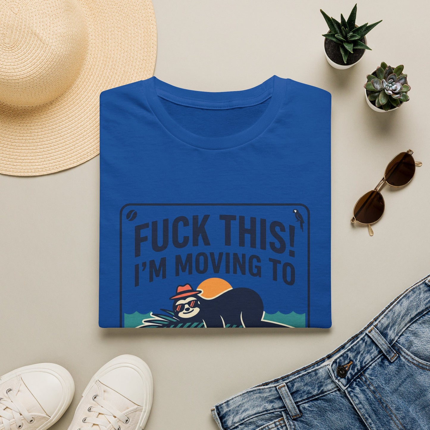 I'm Moving to Costa Rica T-Shirt — Funny Sloth 'Fuck This!' Vacation Tee