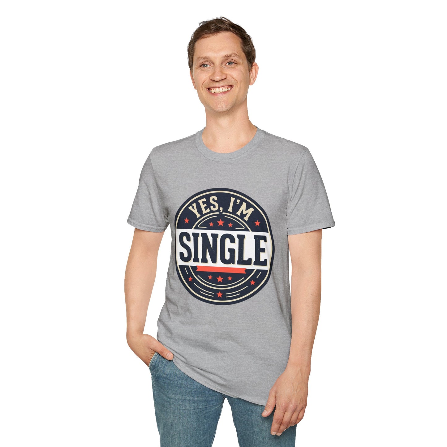 "Yes, I’m Single" Graphic Tee - Single Badge T-Shirt