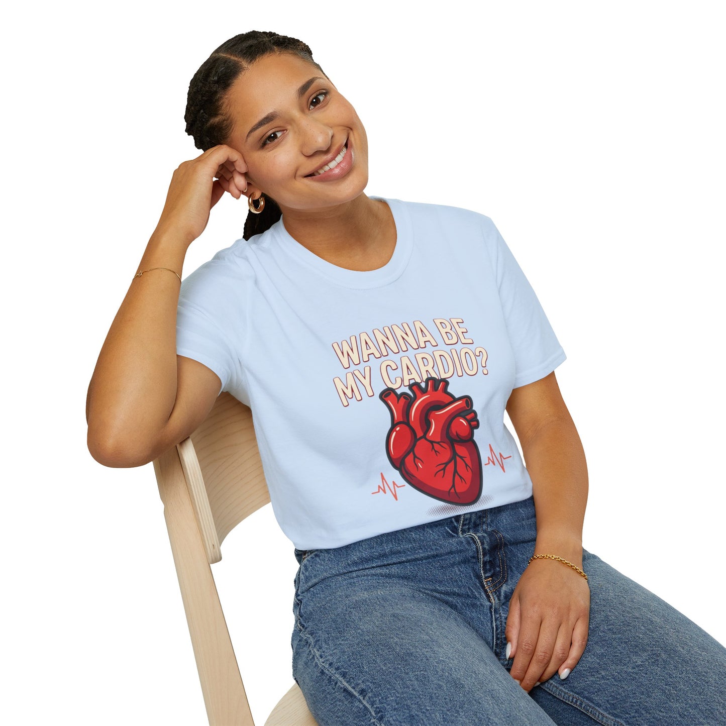 Wanna Be My Cardio? T-Shirt — Cute Anatomical Heart Graphic Tee