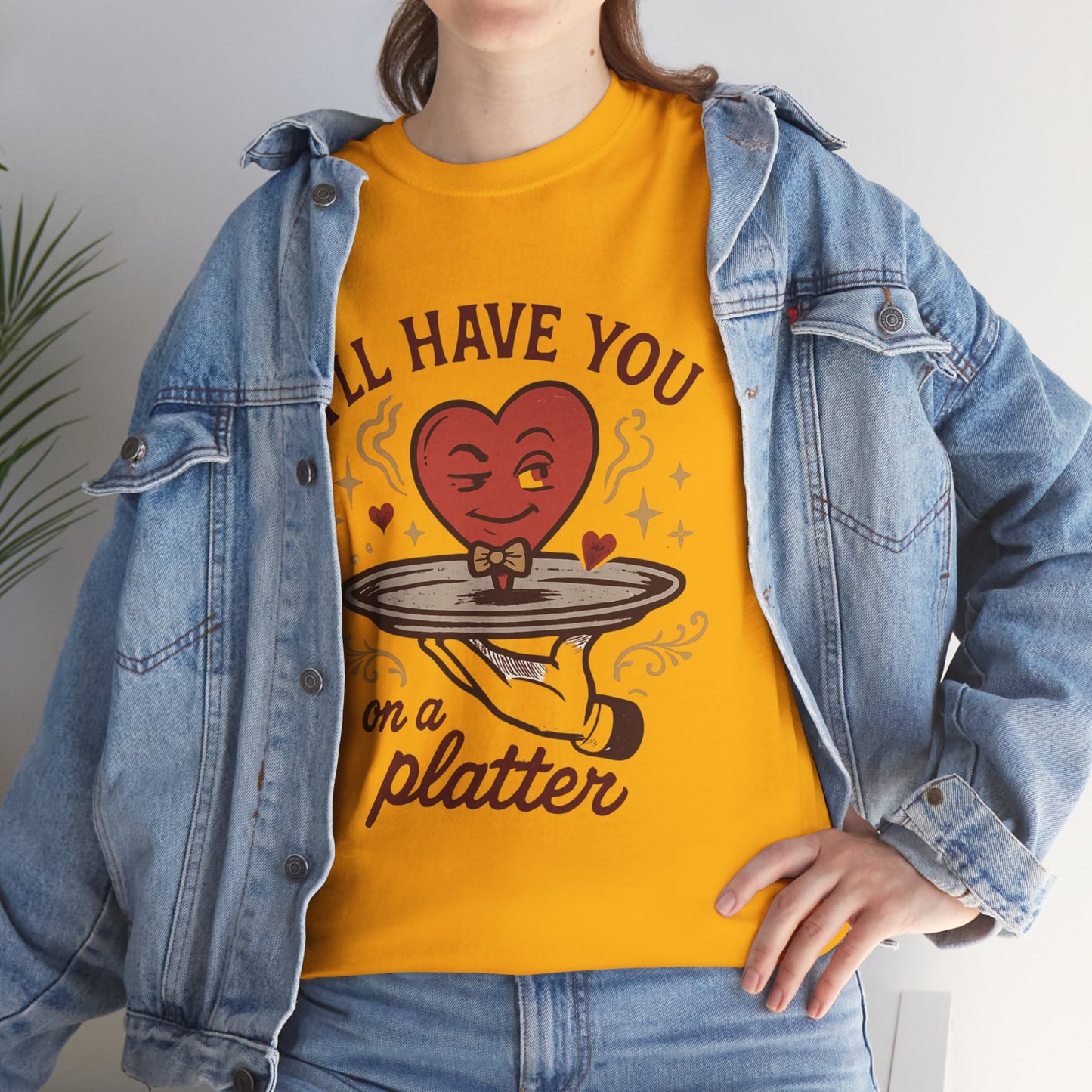 Valentine Heart on a Platter T-Shirt — I'll Have You on a Platter Cute Romantic Tee