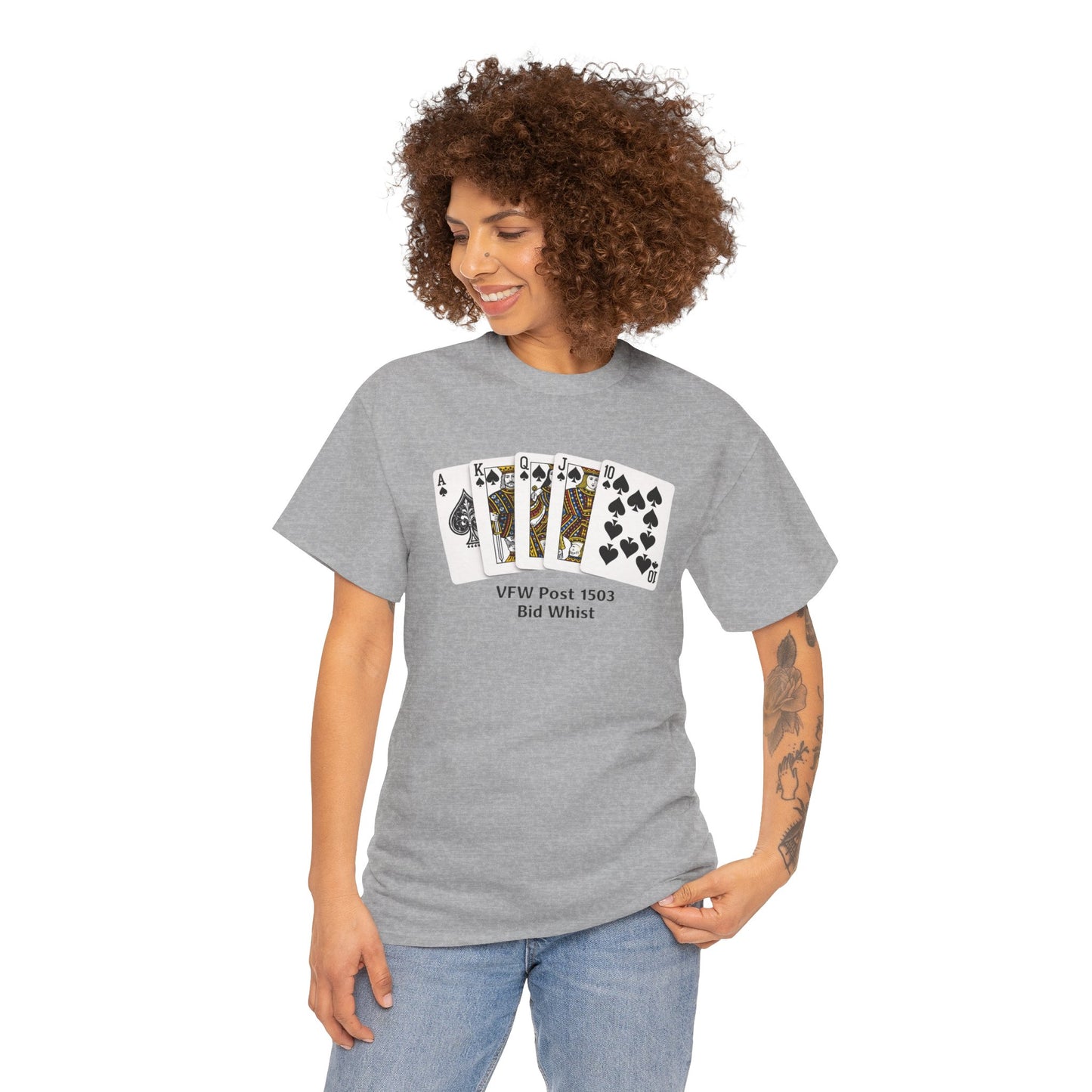 Bid Whist Card Tee — VFW Post 1501 Poker Night T-Shirt