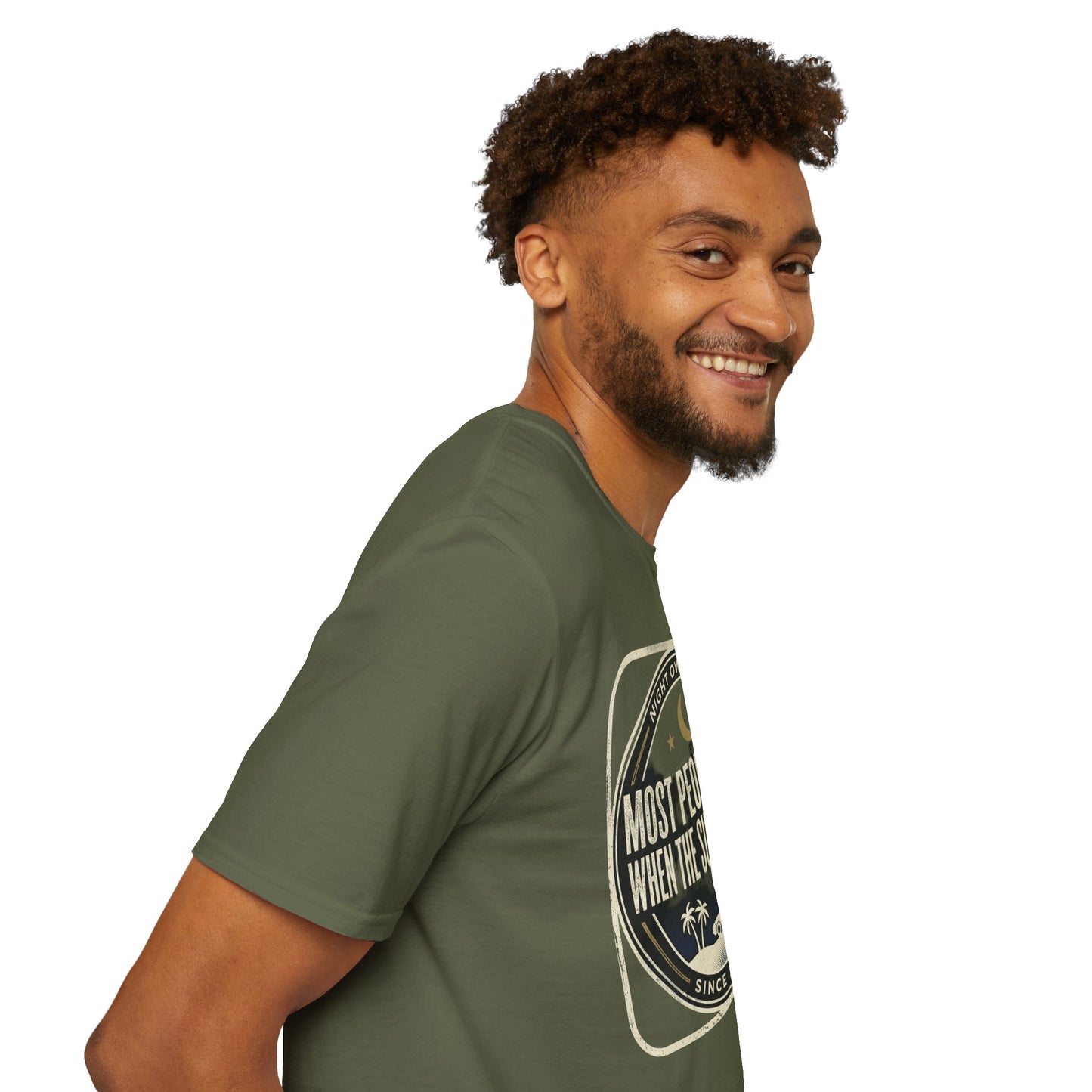“Most People Cheat When The Sun Goes Down” Vintage Graphic Tee-Night Owl T-Shirt