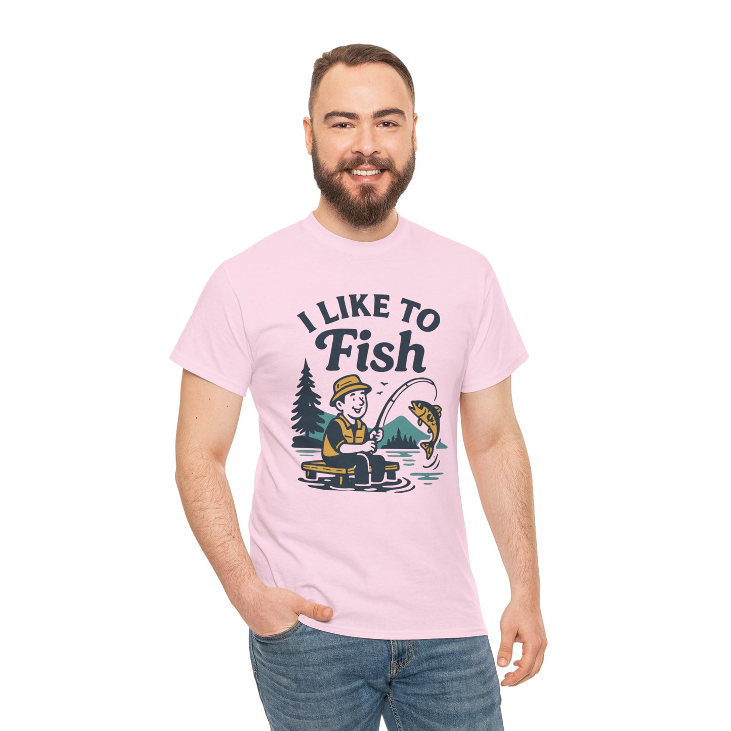 Fishing T-Shirt — "I Like to Fish" Vintage Outdoors Tee