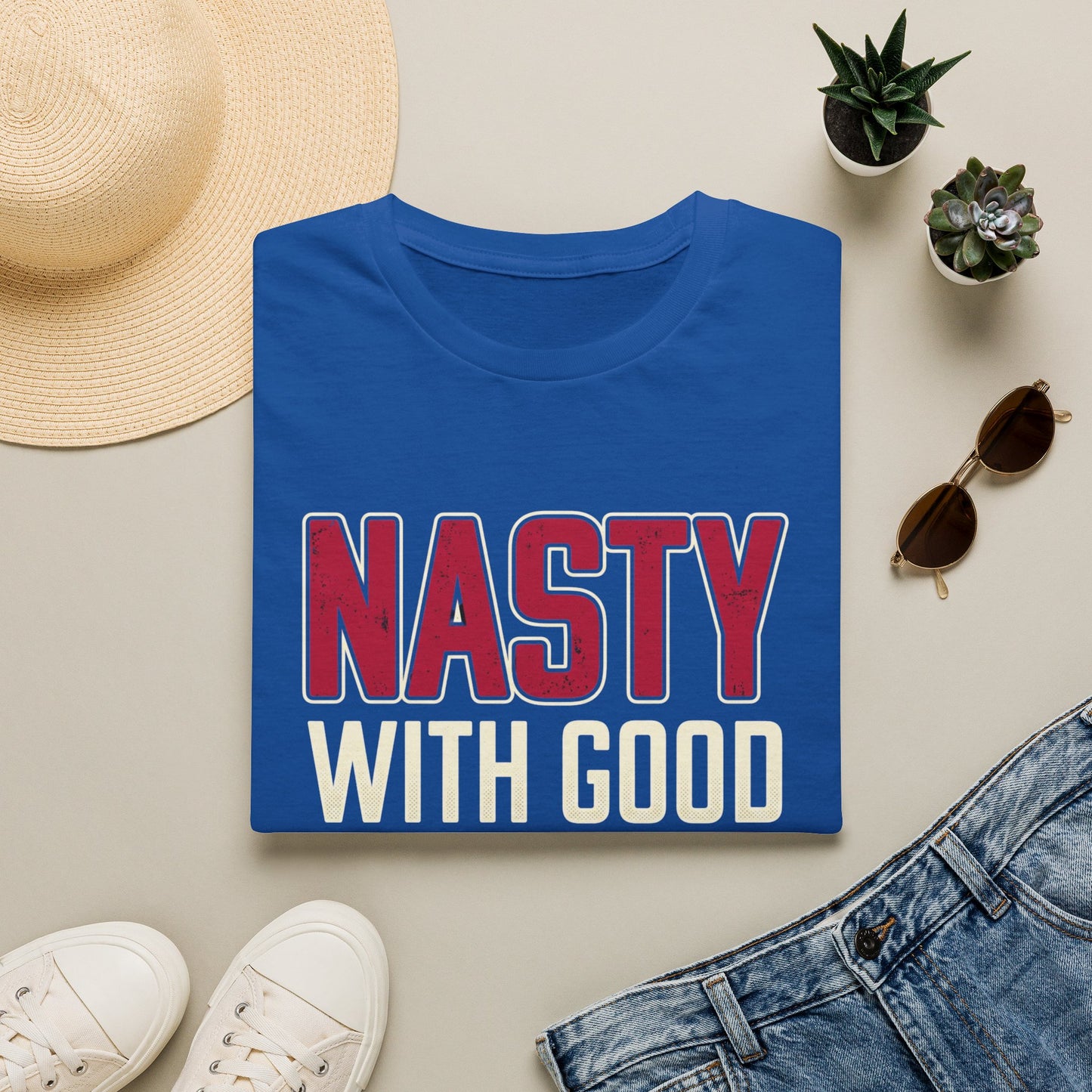 "NASTY With Good Hands" Bold Lettering Graphic Tee