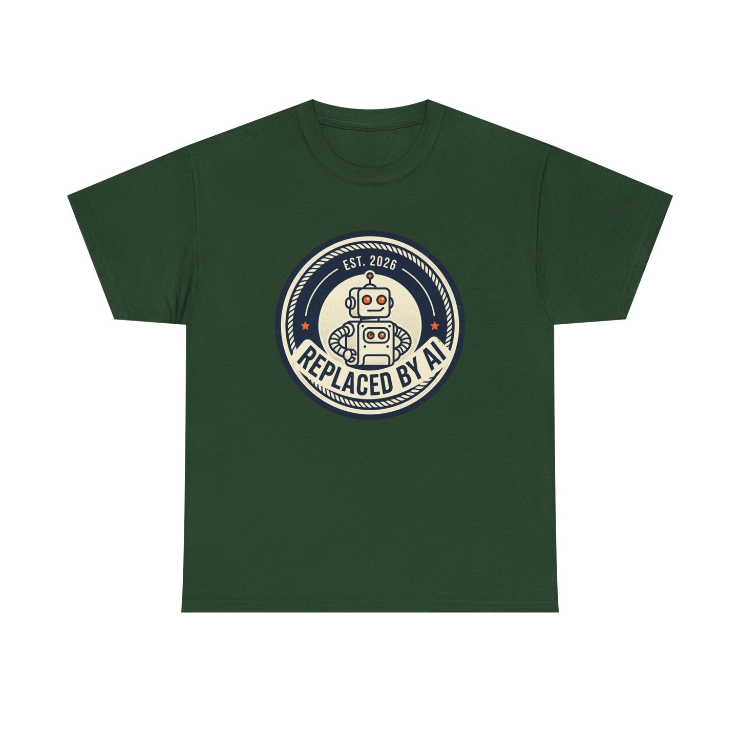 "Replaced by AI" Retro Robot Graphic Tee