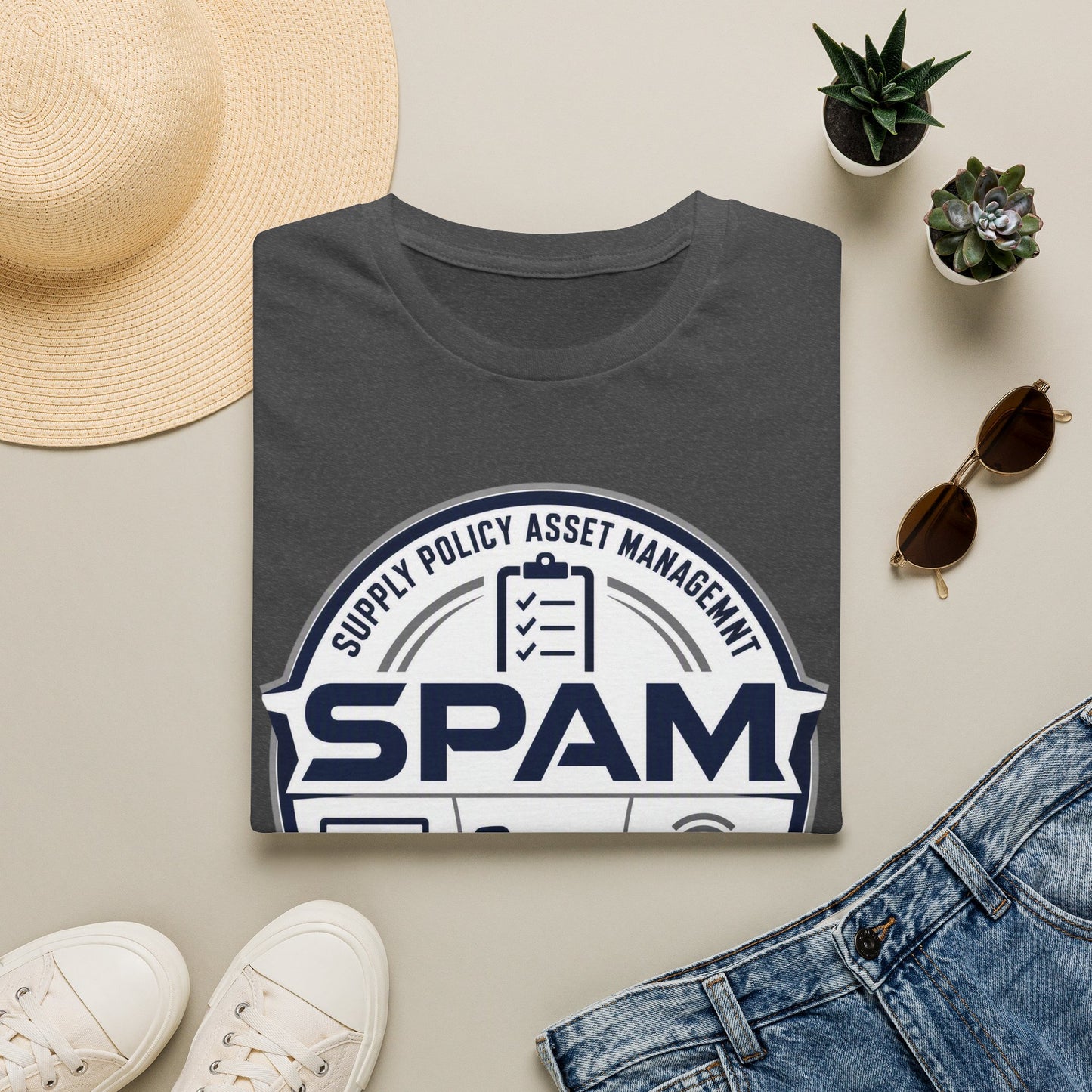 SPAM Supply Policy Asset Management T-Shirt — Logistics/ IT / Admin Graphic Tee