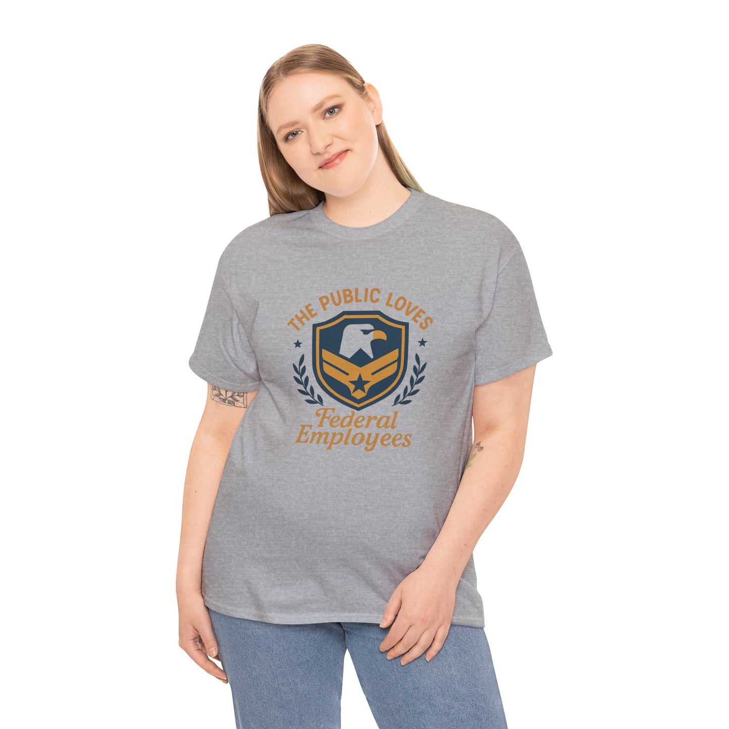 Federal Employees Tee – “The Public Loves Federal Employees” Patriotic Badge Shirt