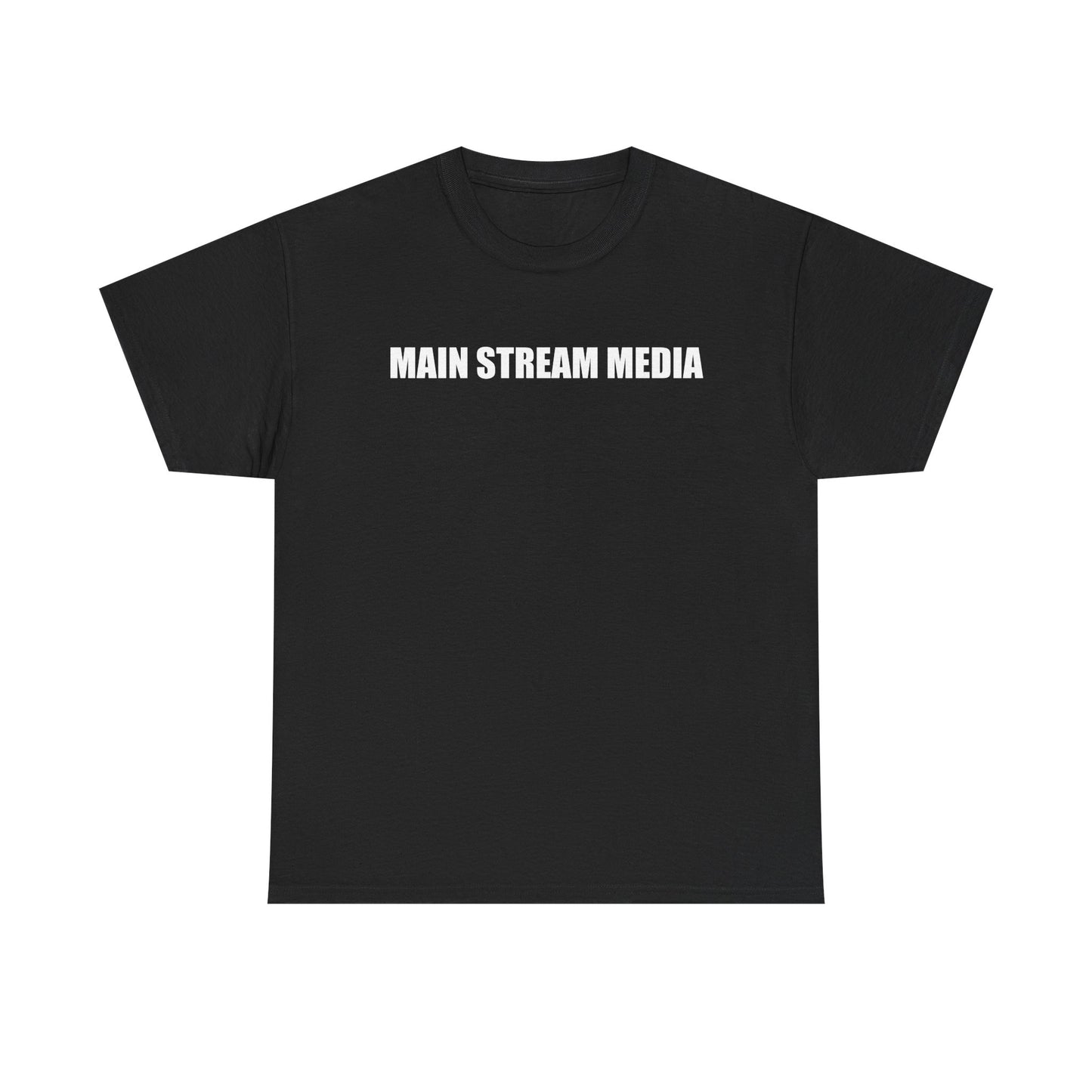 Main Stream Media Graphic Tee — Bold Statement Black T‑Shirt
