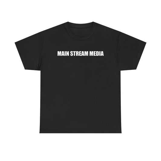 Main Stream Media Graphic Tee — Bold Statement Black T‑Shirt