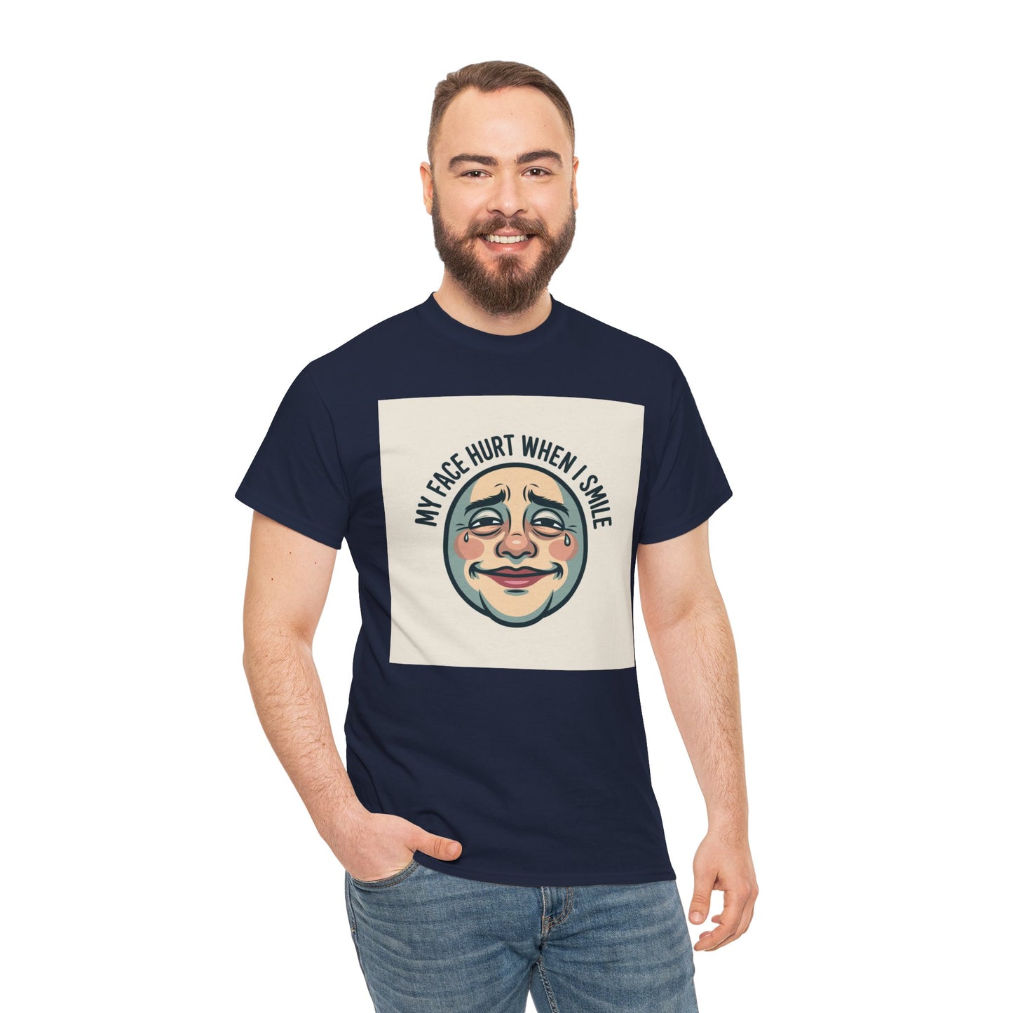 Graphic Tee — “My Face Hurt When I Smile” Vintage Sad Clown Laughing Design