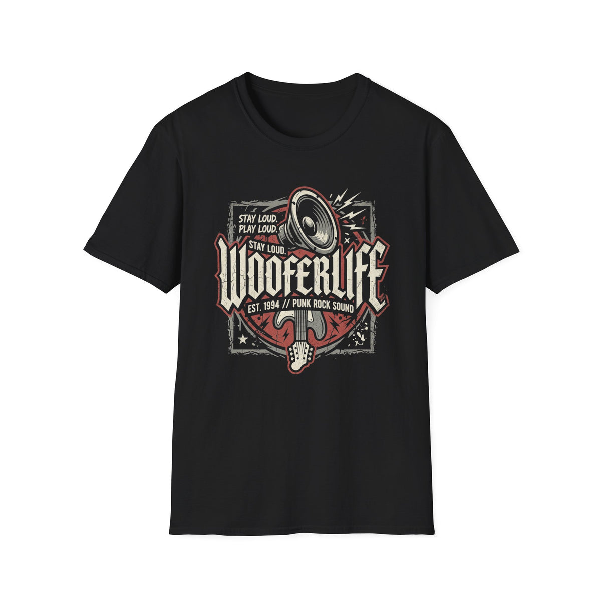 Woofer Life Rock T-Shirt — Vintage Punk Band Speaker Design