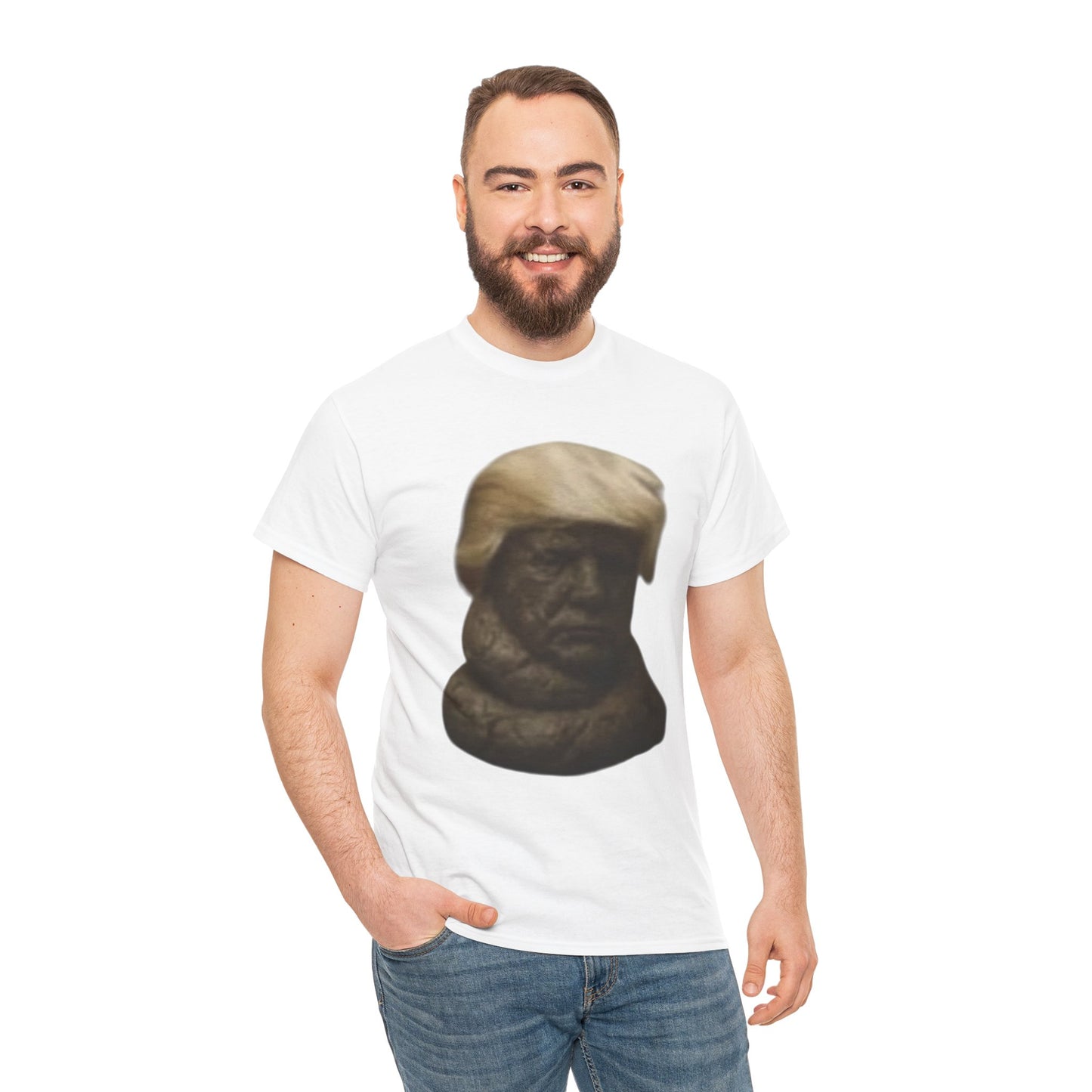 Graphic Tee — Bronze Bust Illustration T‑Shirt