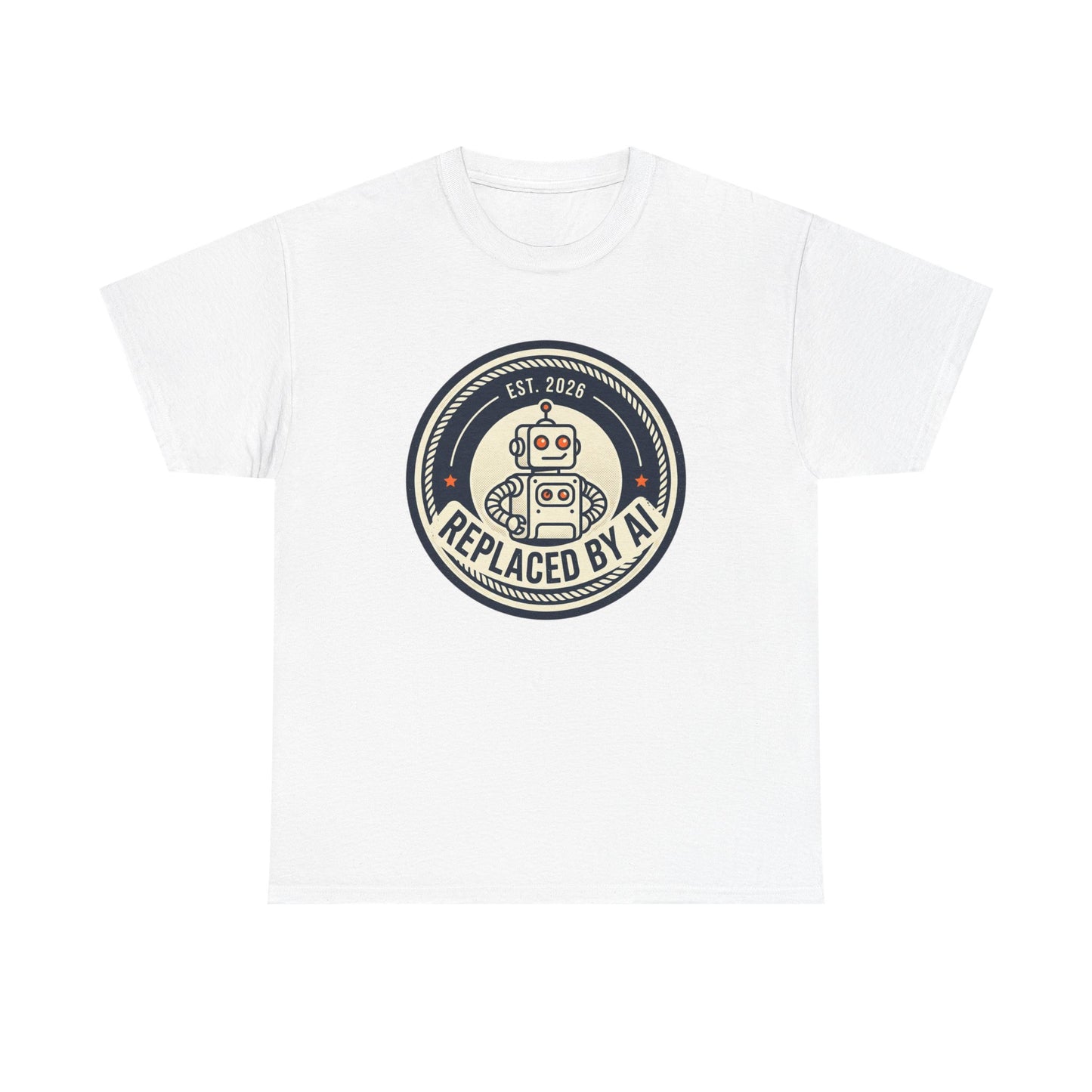 "Replaced by AI" Retro Robot Graphic Tee