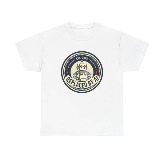 "Replaced by AI" Retro Robot Graphic Tee