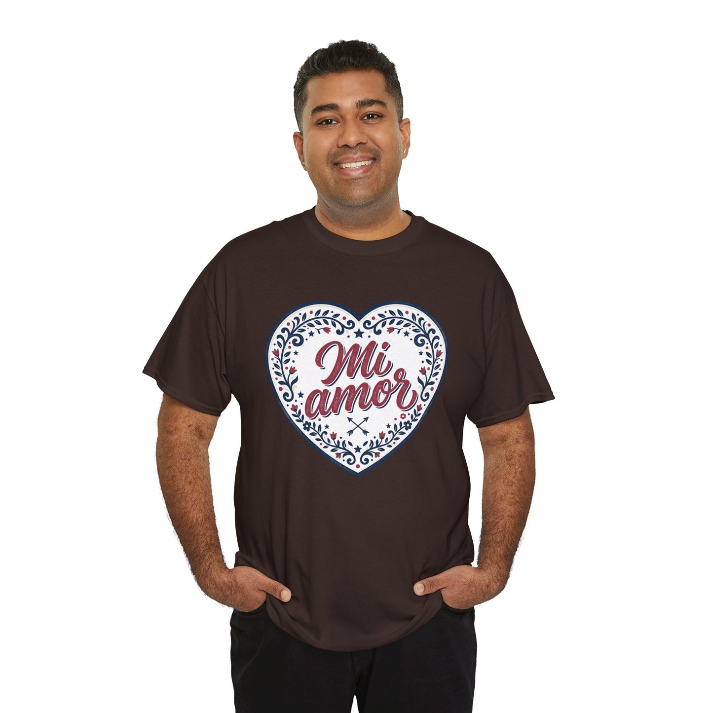 Mi Amor Heart T-Shirt — Romantic Floral Graphic Tee for Valentine’s Day