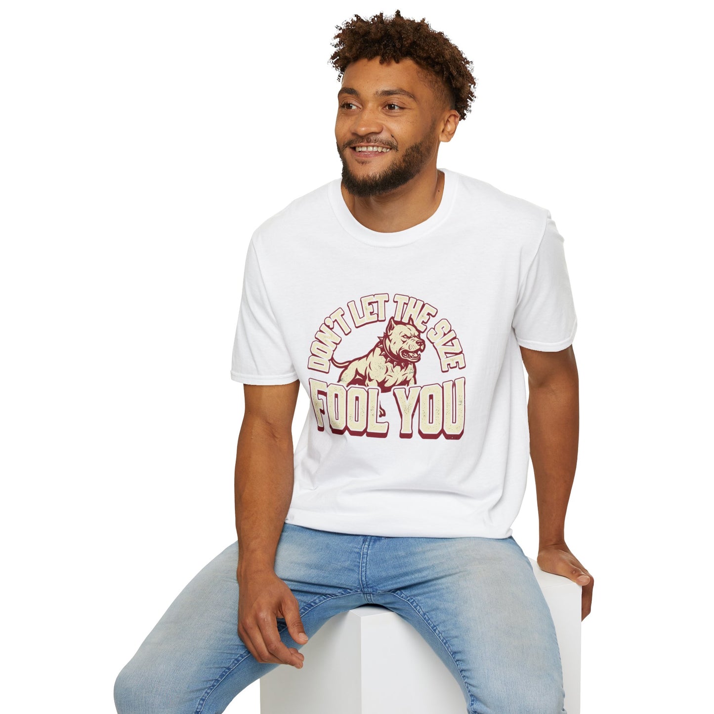 "Don’t Let The Size Fool You" Vintage Dog Tee-Pitbull Graphic T-Shirt