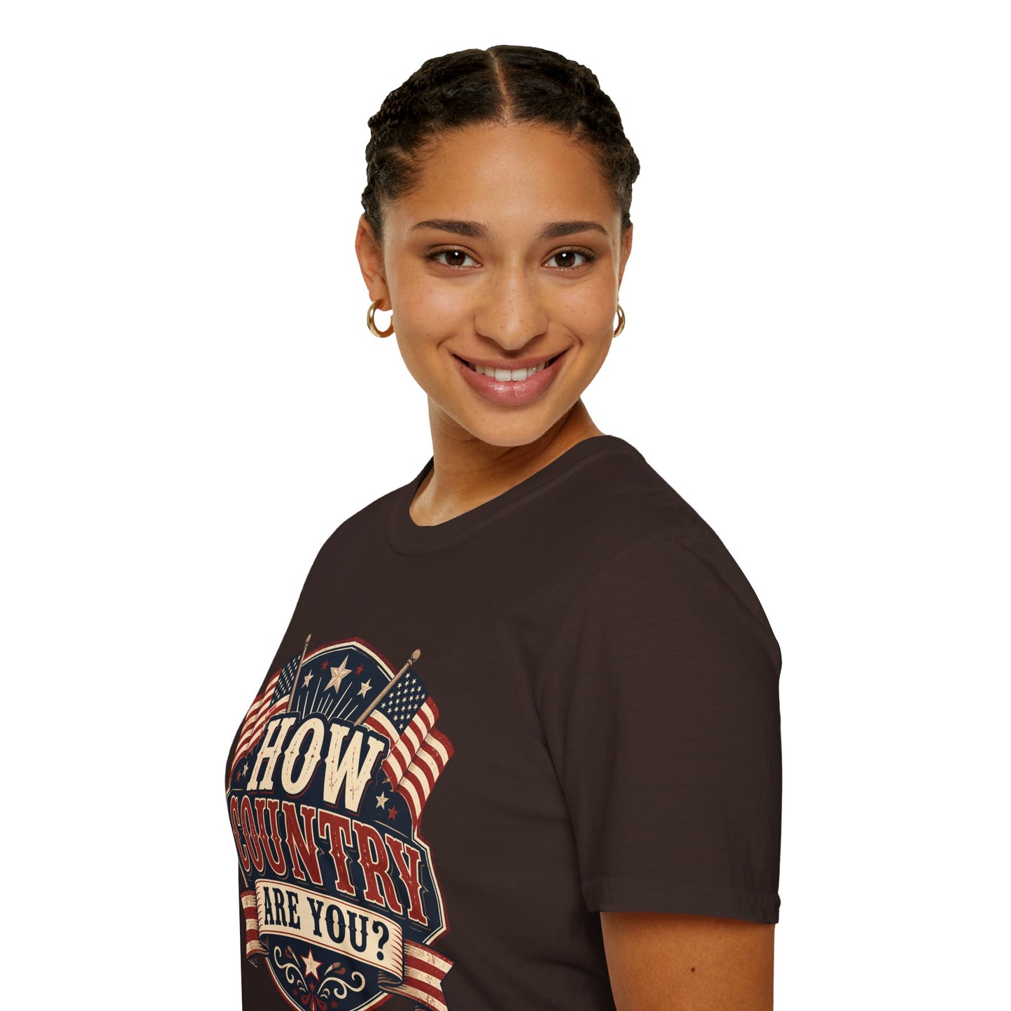 How Country Are You? T-Shirt — Vintage American Flag Country Graphic Tee