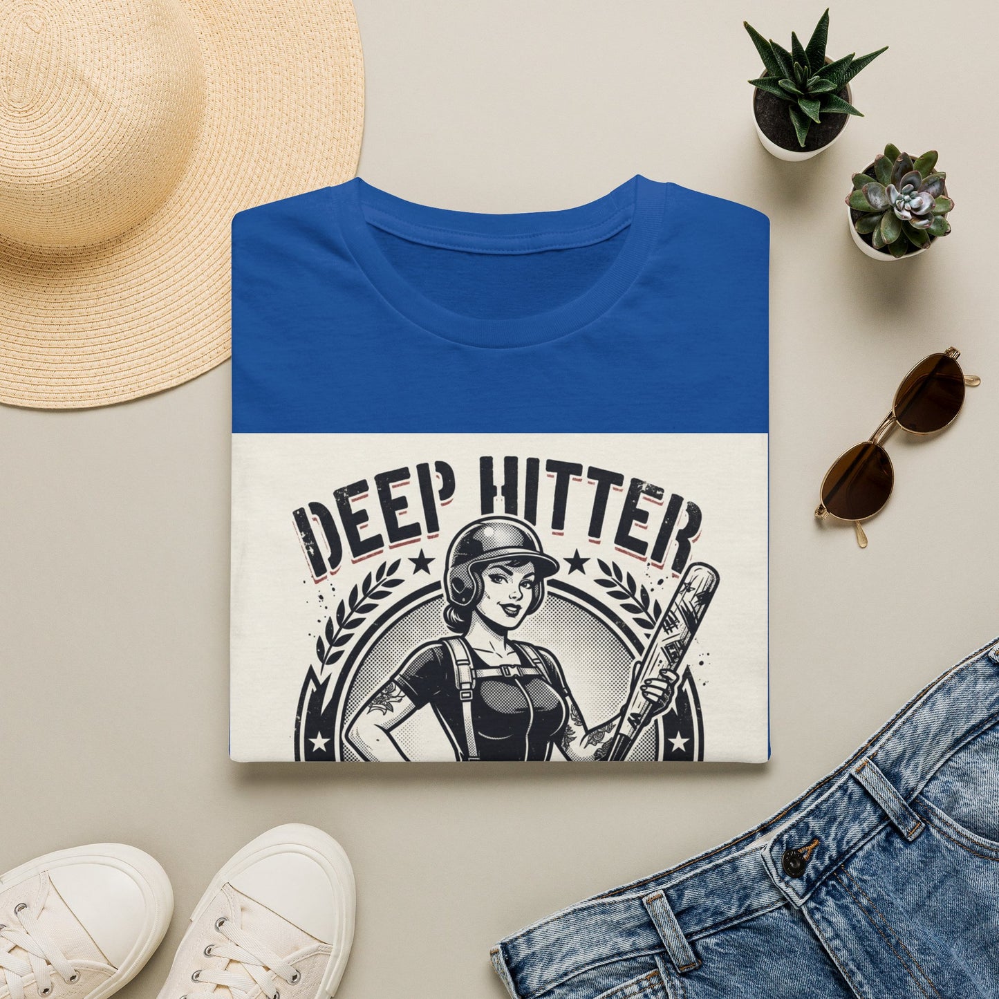 Deep Hitter Baseball Tee — Vintage Softball Graphic Shirt