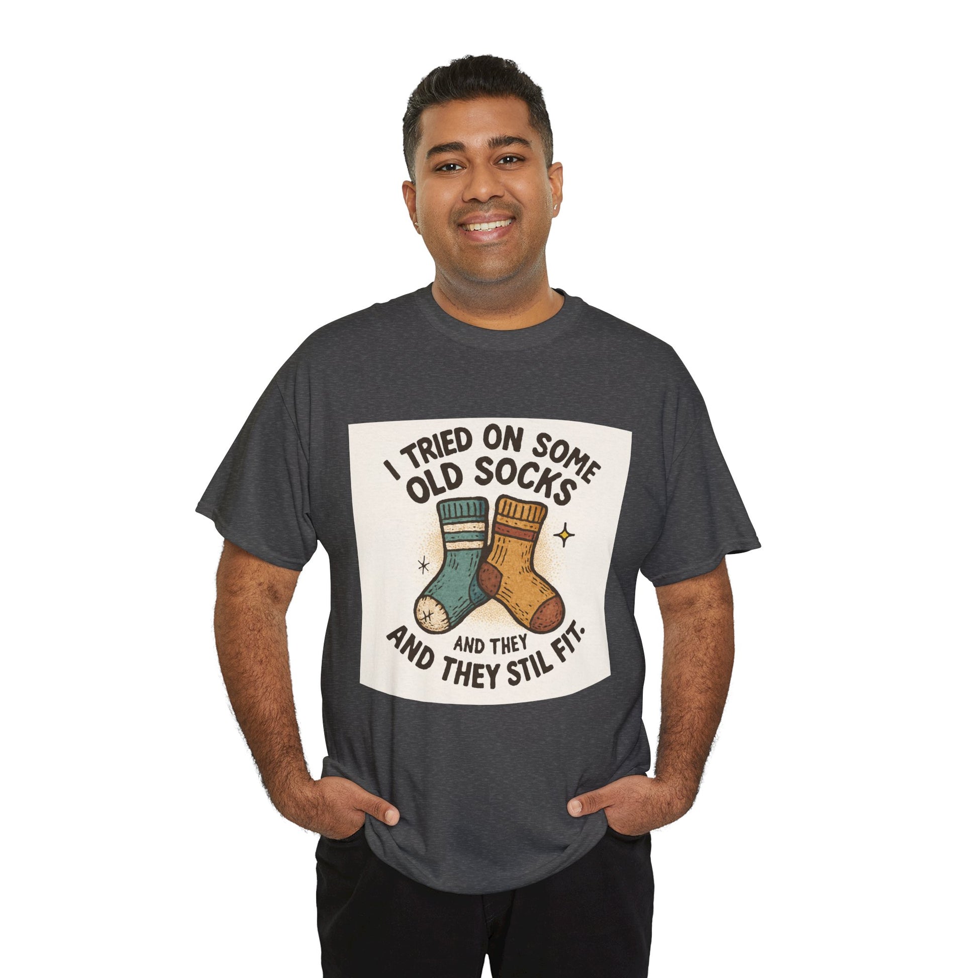 Funny Socks T-Shirt – “I Tried On Some Old Socks and They Still Fit” Graphic Tee Printify
