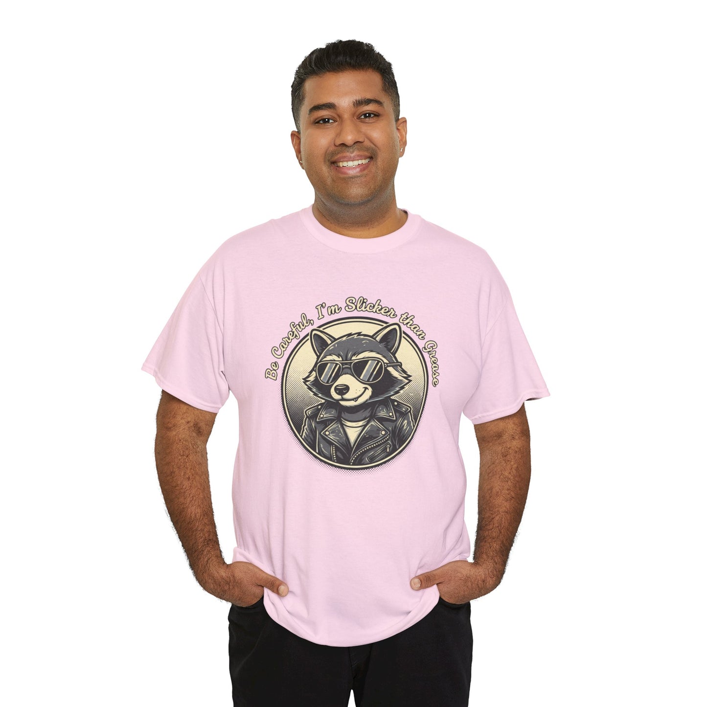 Raccoon Detective Graphic Tee — "Be Careful I’m Watching Your Snacks" Vintage Badge T-Shirt