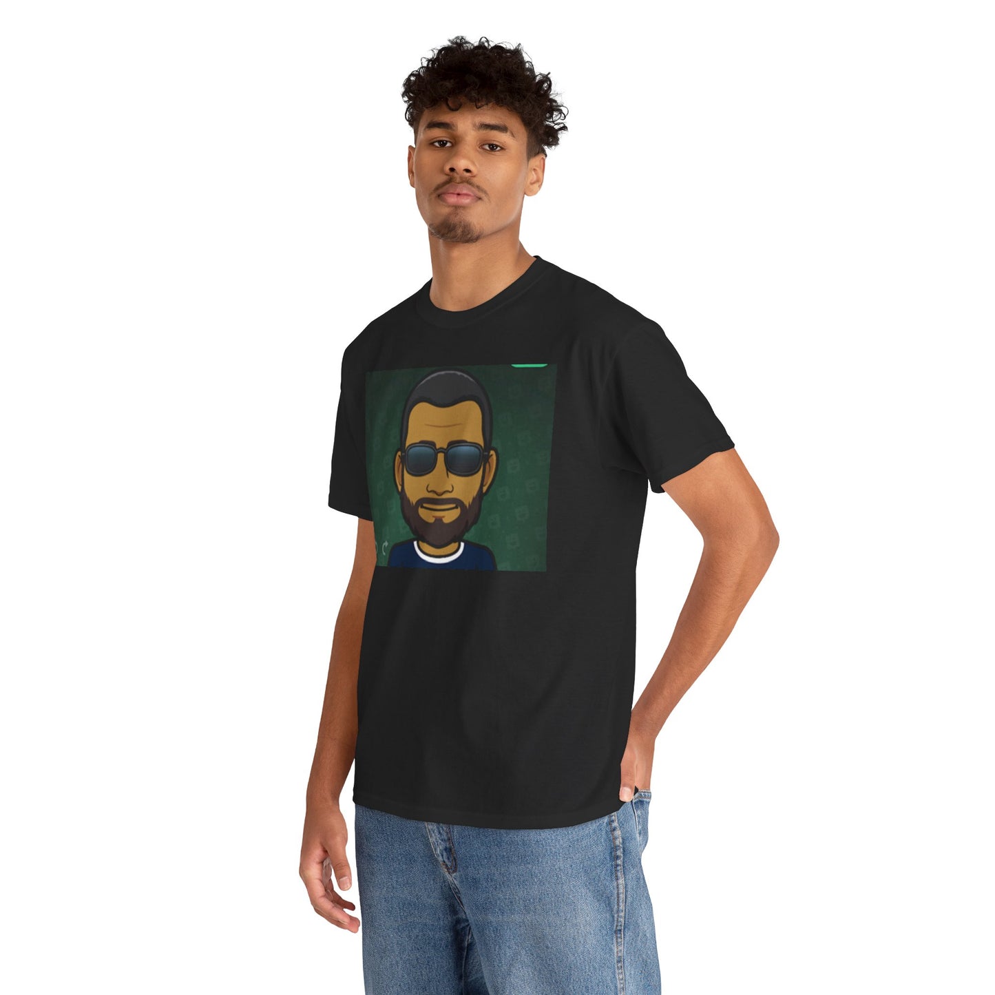 Bitmoji Portrait Tee — Cool Sunglasses Avatar Graphic T-Shirt Printify