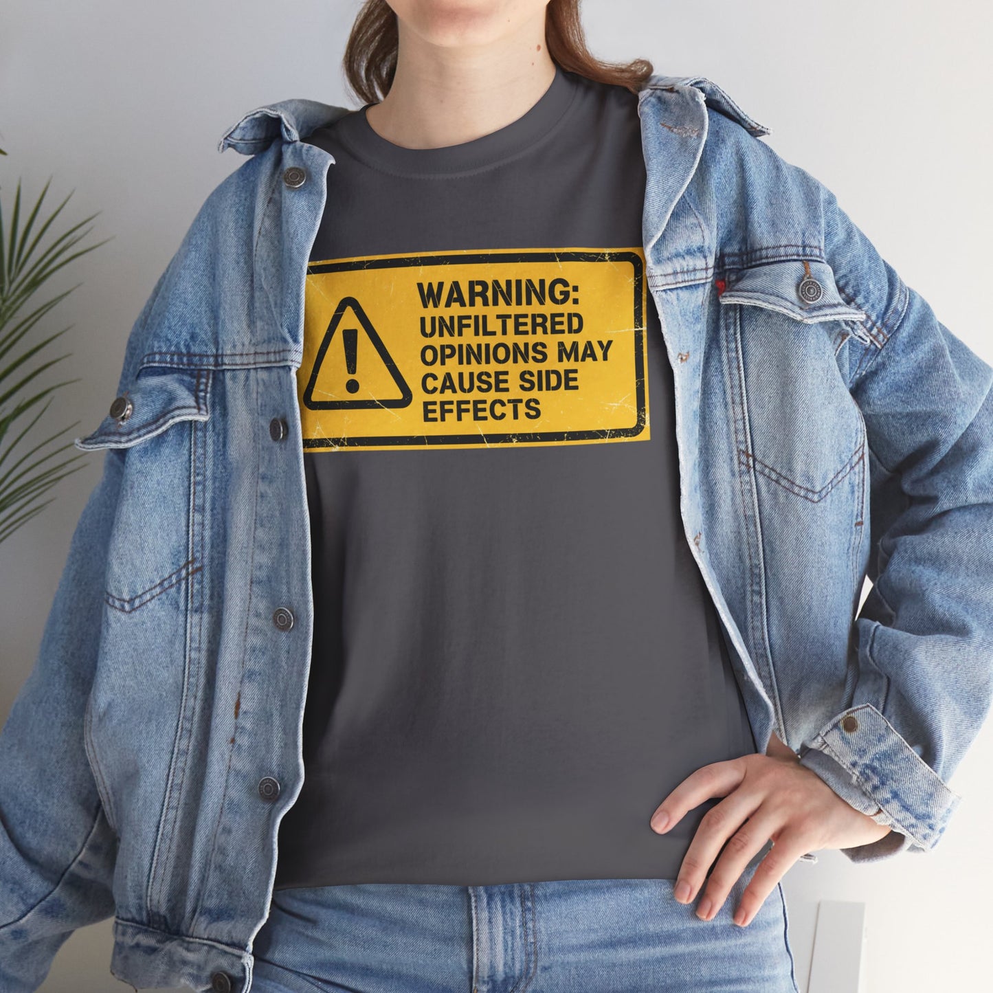 T-Shirt — "Warning: Unfiltered Opinions May Cause Side Effects" Graphic Tee