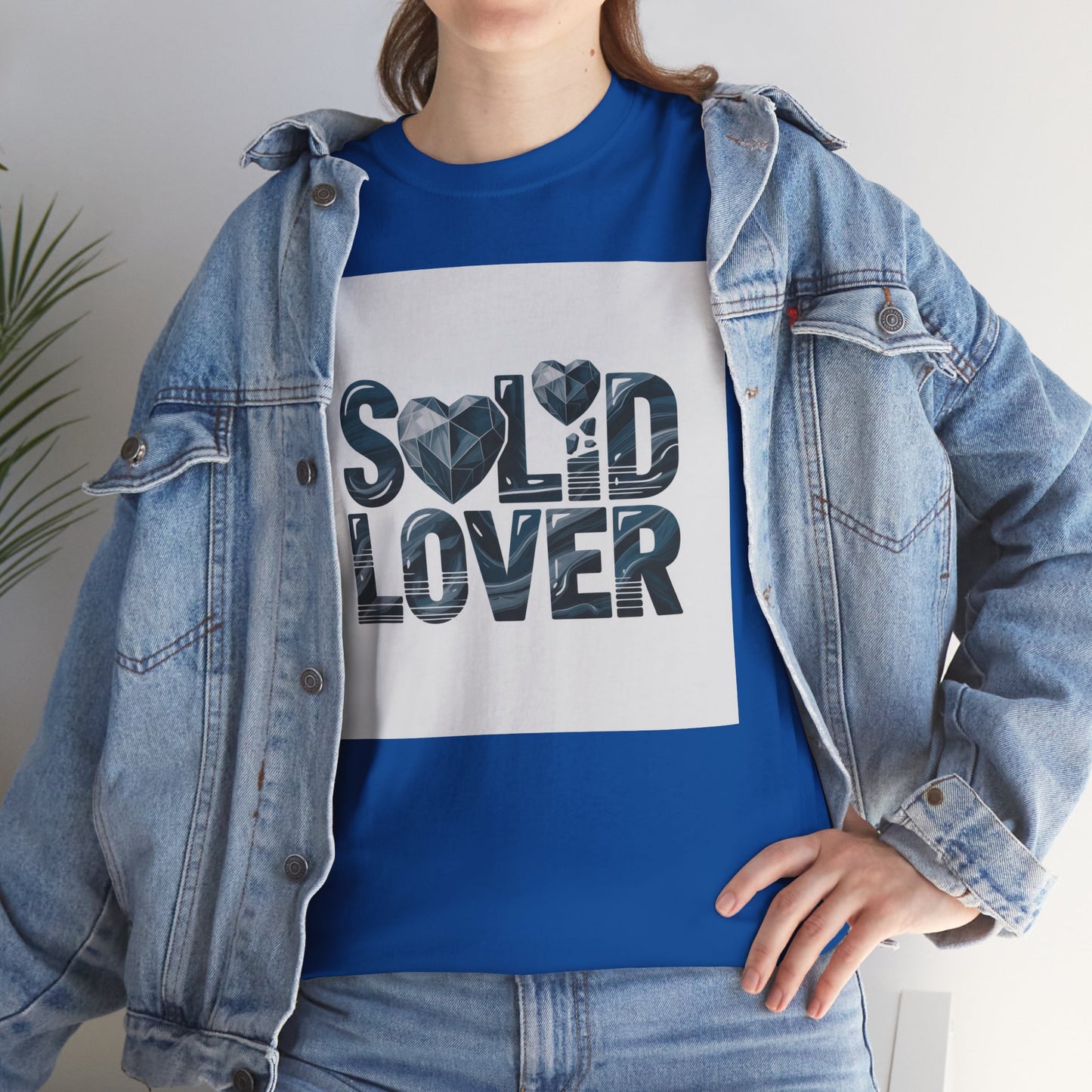 Solid Lover T‑Shirt — Bold Heart Typography Tee for Couples & Romance