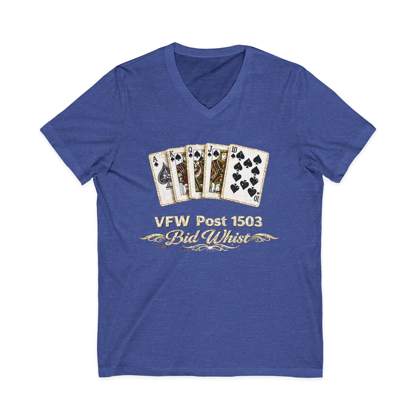 VFW Post 1106 'Bad Beats' Poker Card V-Neck Tee